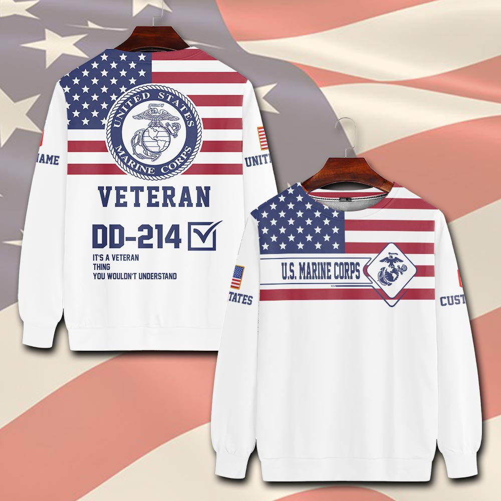 Premium Custom USMC Sweatshirt VPVC750605, Gifts For Marine Veteran, Gifts On Father’s Day, Veterans Day