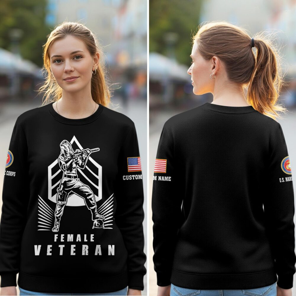 Premium Custom USMC Sweatshirt VPVC750611, Gifts For Marine Veteran, Gifts On Father’s Day, Veterans Day