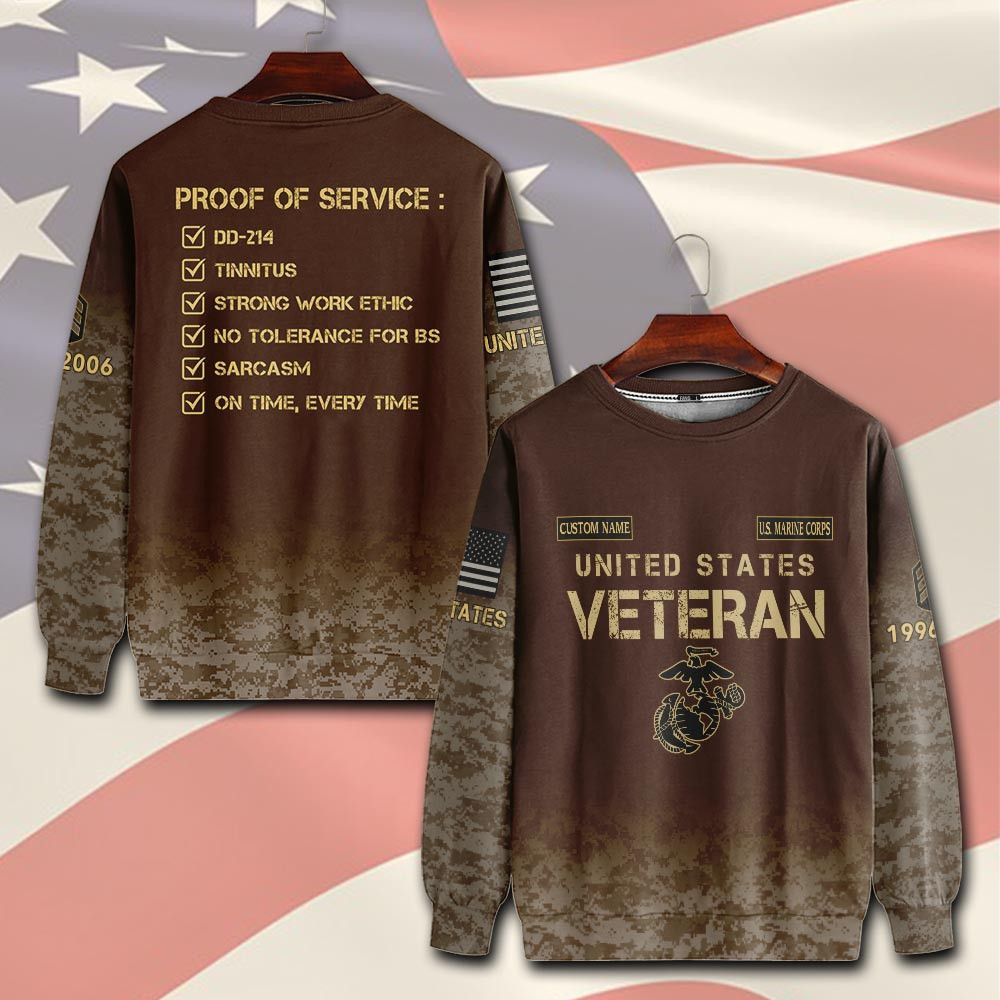 Premium Custom USMC Sweatshirt VPVC750617, Gifts For Marine Veteran, Gifts On Father’s Day, Veterans Day