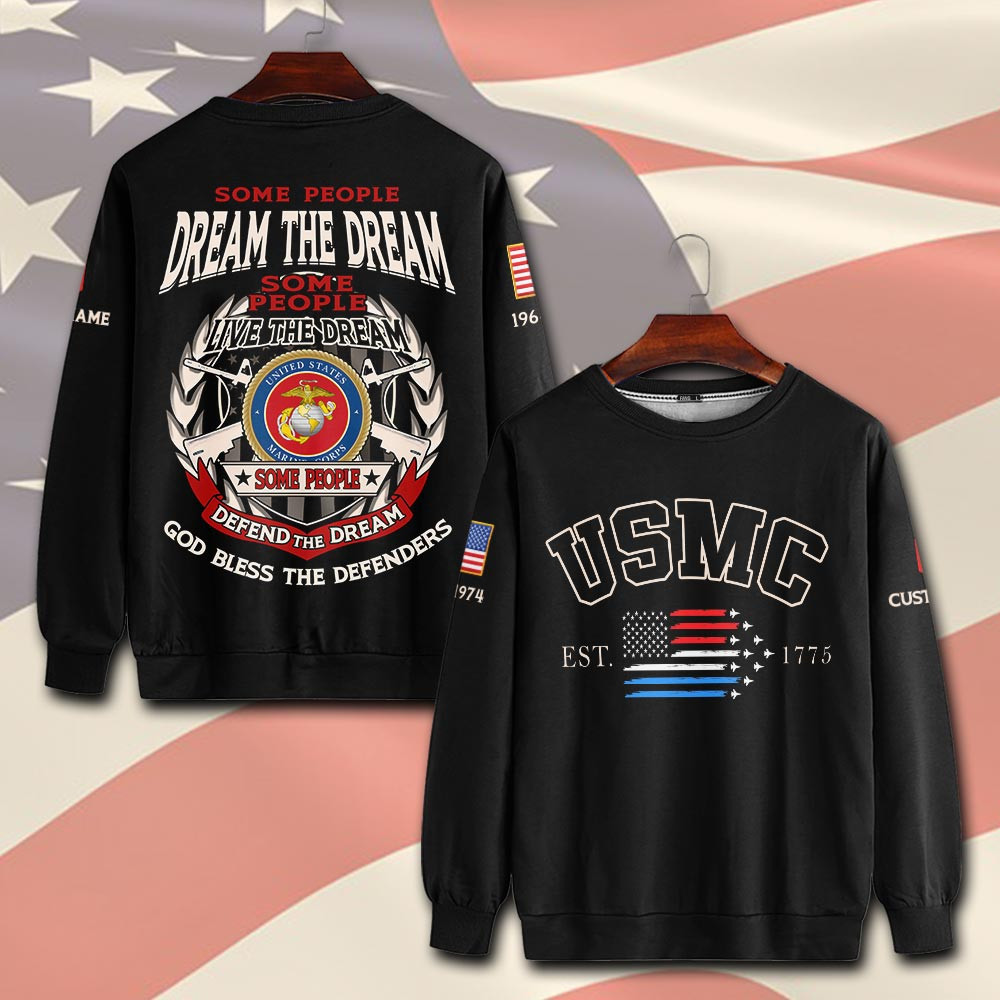Premium Custom USMC Sweatshirt VPVC750621, Gifts For Marine Veteran, Gifts On Father’s Day, Veterans Day