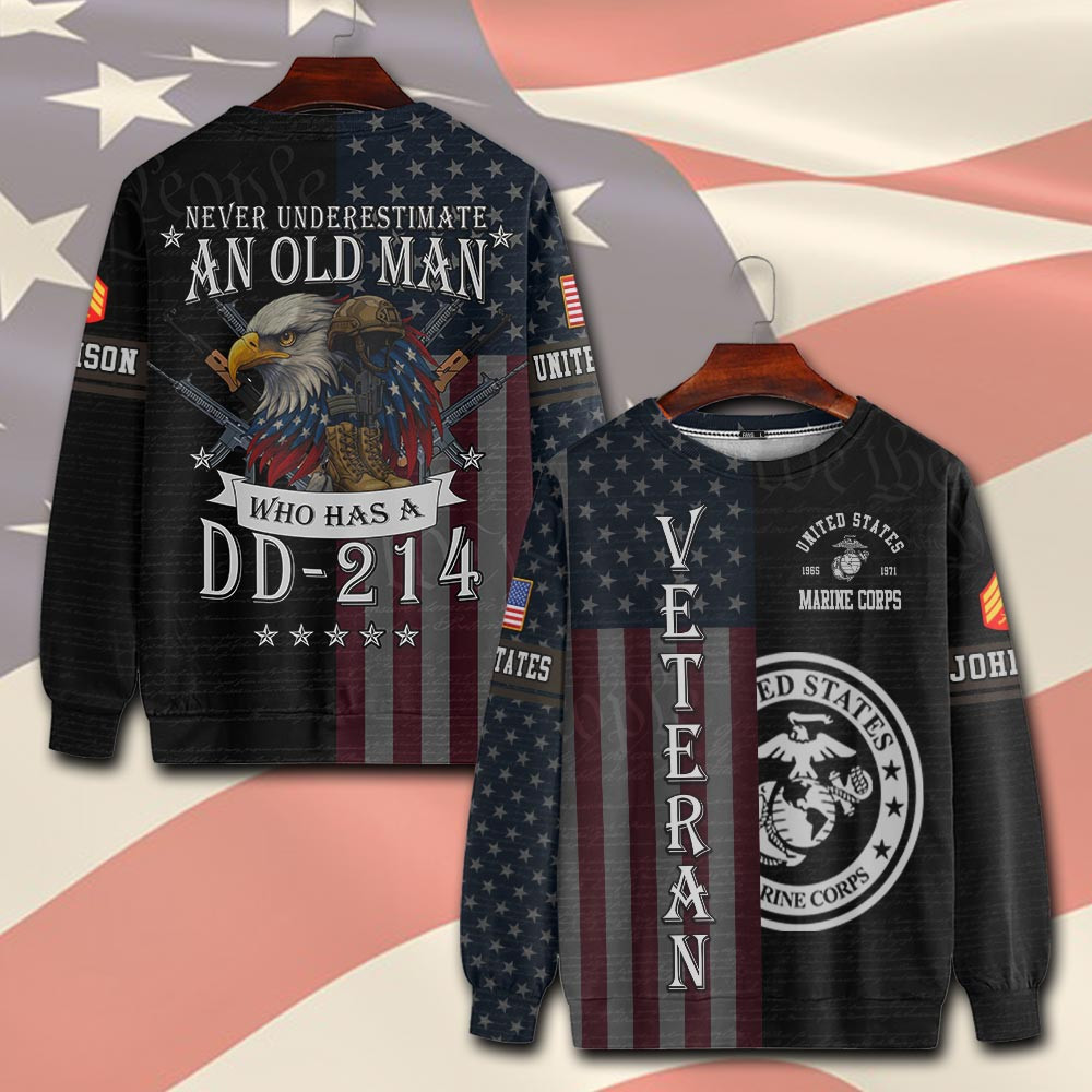 Premium Custom USMC Sweatshirt VPVC750632, Gifts For Marine Veteran, Gifts On Father’s Day, Veterans Day