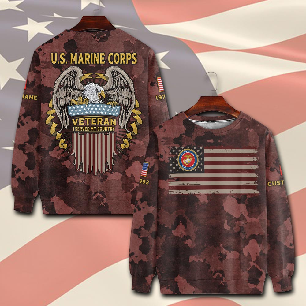 Premium Custom USMC Sweatshirt VPVC750634, Gifts For Marine Veteran, Gifts On Father’s Day, Veterans Day