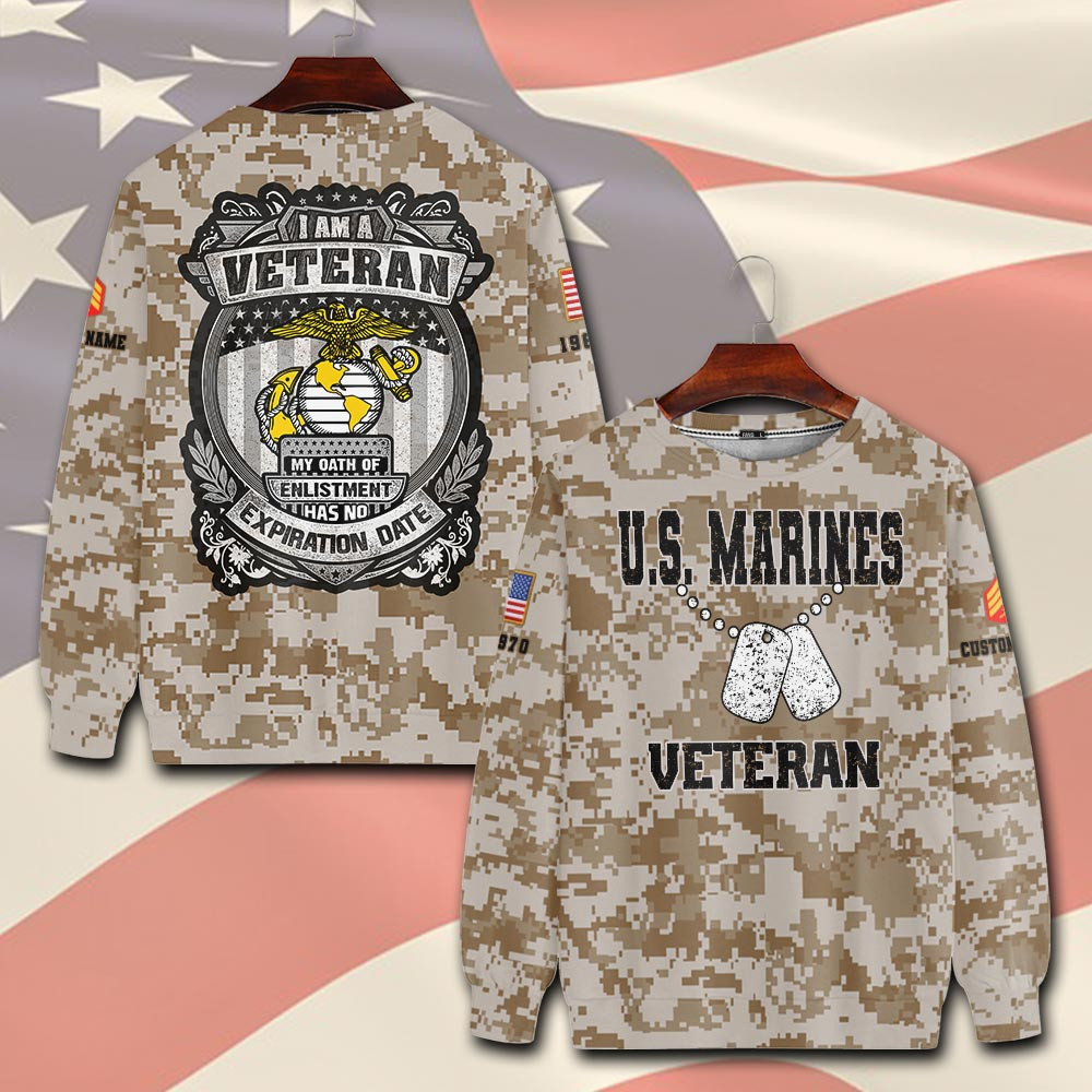 Premium Custom USMC Sweatshirt VPVC750636, Gifts For Marine Veteran, Gifts On Father’s Day, Veterans Day
