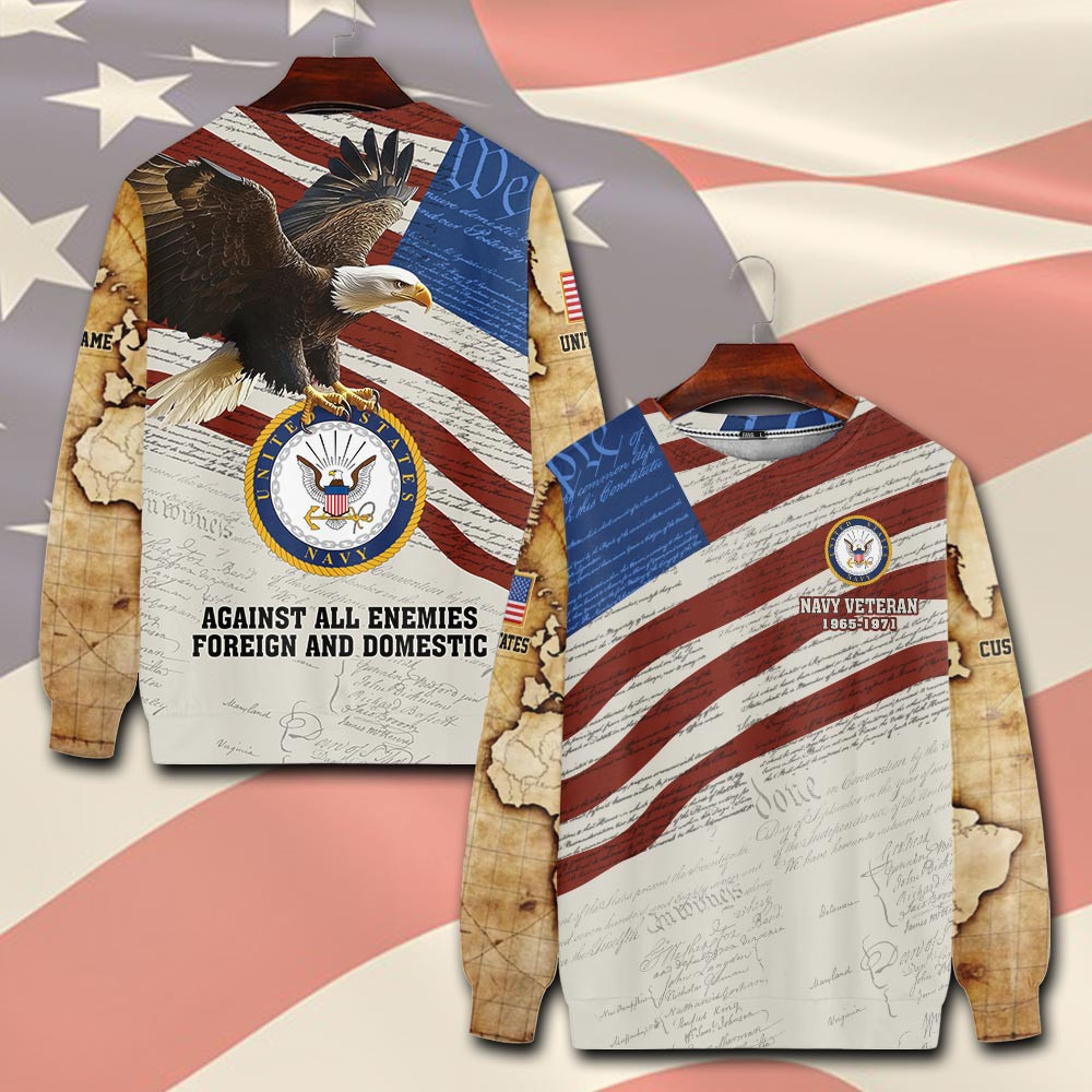 Premium Custom US Navy Sweatshirt VPVC750642, Gifts For Navy Veteran, Gifts On Father’s Day, Veterans Day