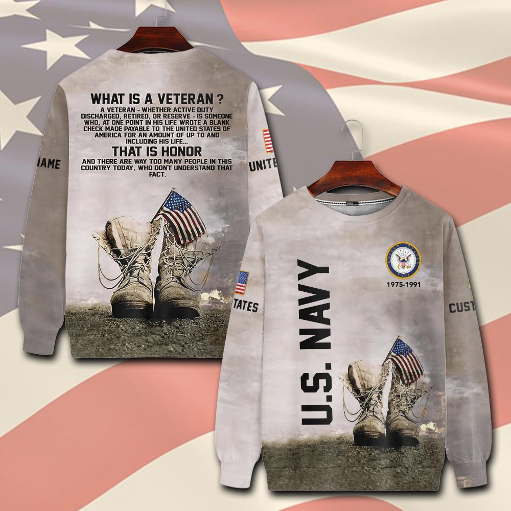 Premium Custom US Navy Sweatshirt VPVC750651, Gifts For Navy Veteran, Gifts On Father’s Day, Veterans Day