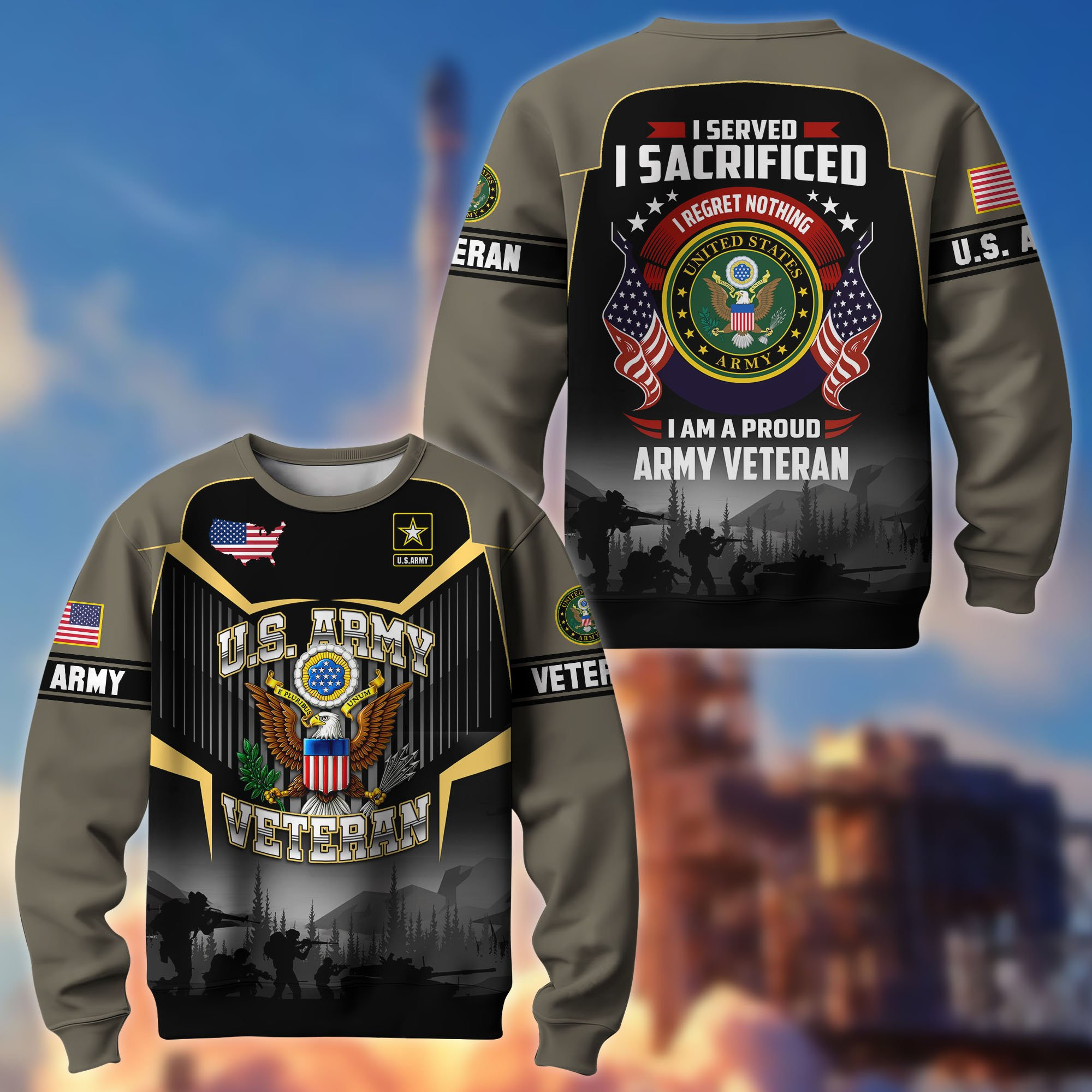 Premium US Veterans Sweatshirt BPHN171111, Gifts For US Veterans, Gifts On Father’s Day, Veterans Day