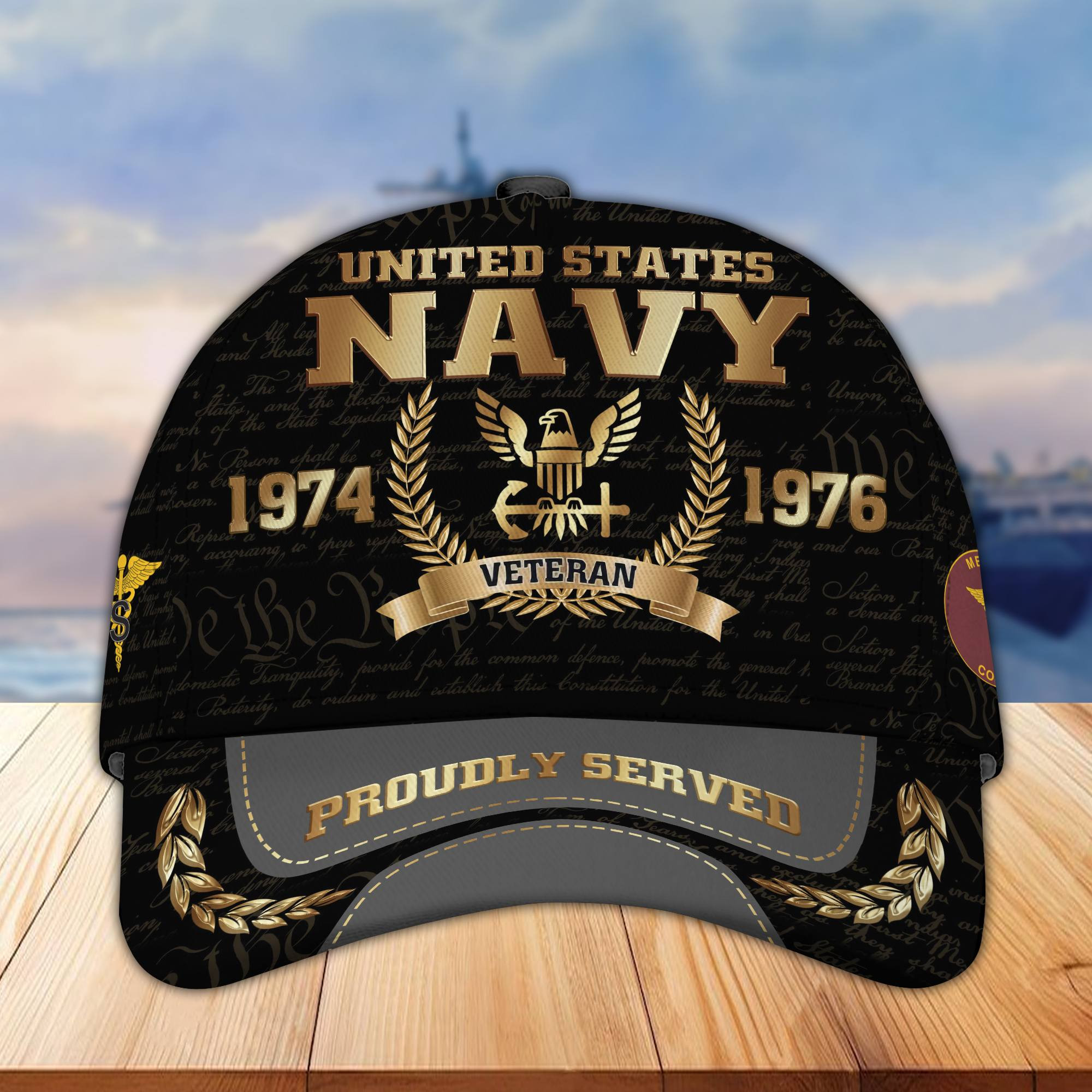 Premium Custom US Navy Veteran Cap CPVC080110