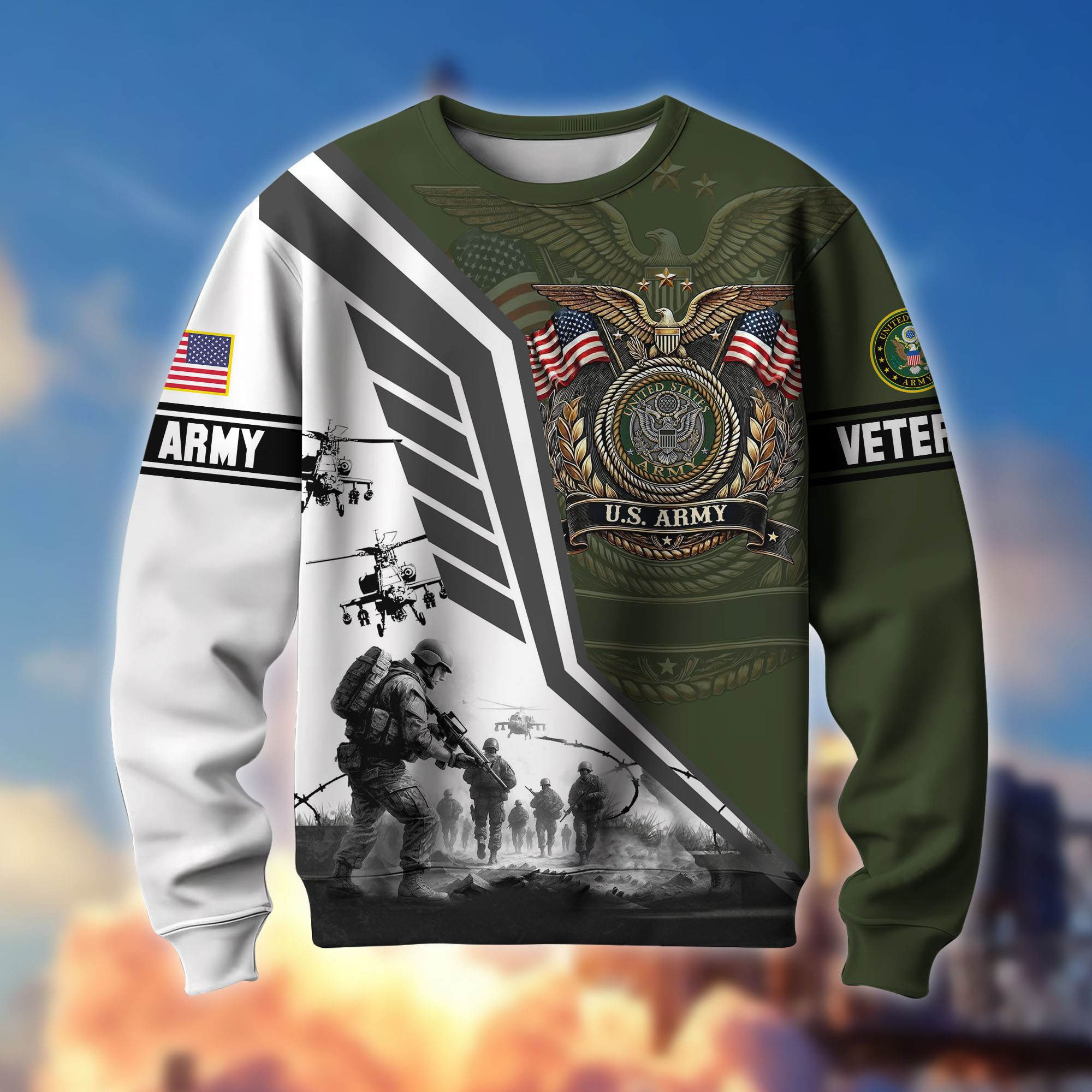 Premium US Veterans Sweatshirt CPHN060113, Gifts For US Veterans, Gifts On Father’s Day, Veterans Day