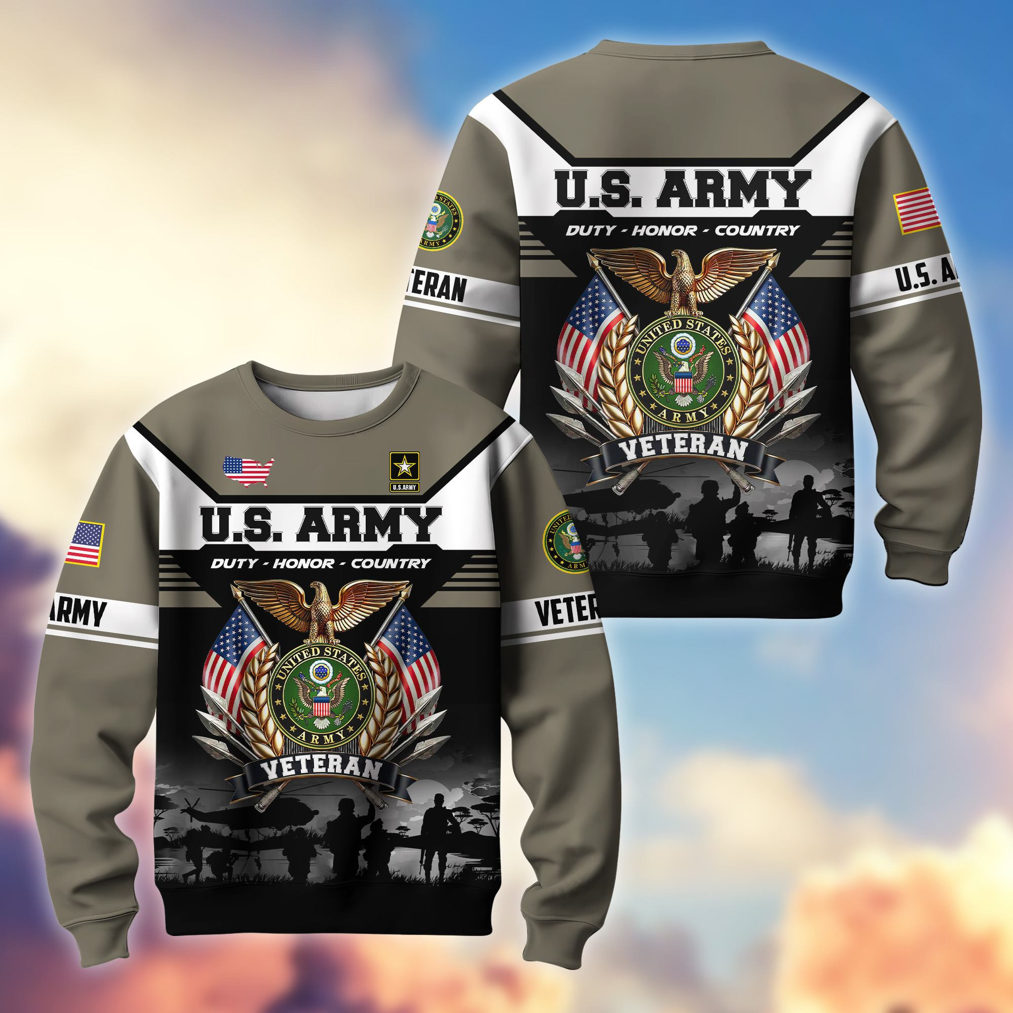 Premium US Veterans Sweatshirt ATTN060121, Gifts For US Veterans, Gifts On Father’s Day, Veterans Day