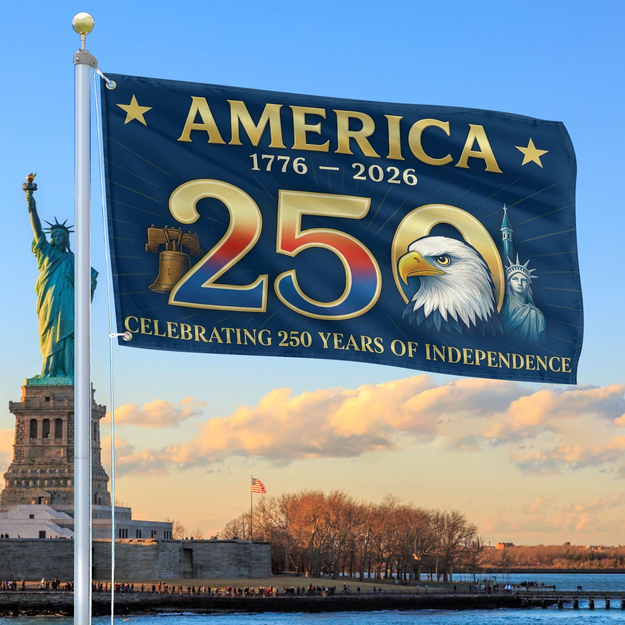 Premium America 250th Anniversary Grommet Flag VPVC120068, America 250th Flag, America 250th Birthday, Best Gifts On Independence Day, Veterans Day