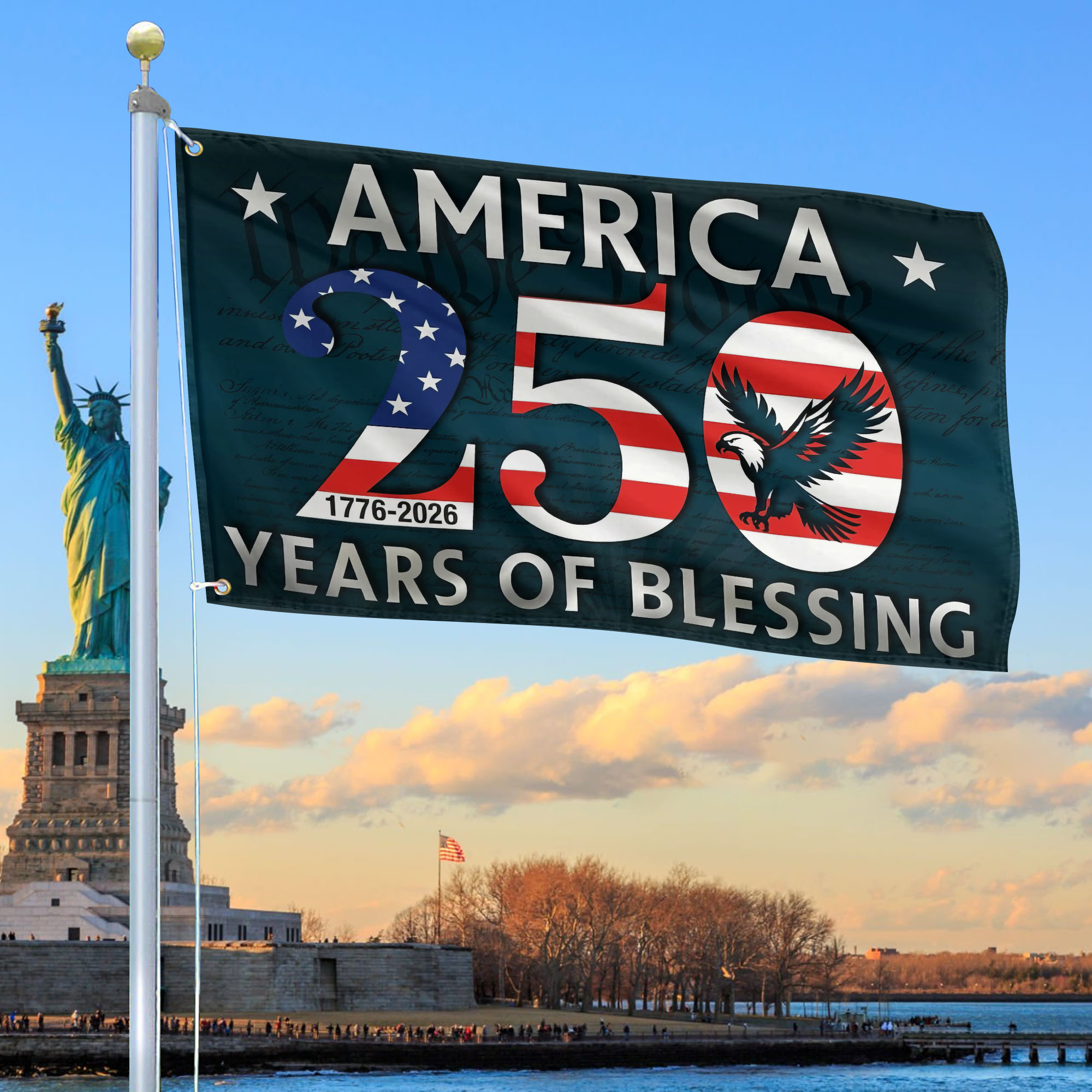 Premium America 250th Anniversary Grommet Flag VPVC120070, America 250th Flag, America 250th Birthday, Best Gifts On Independence Day, Veterans Day