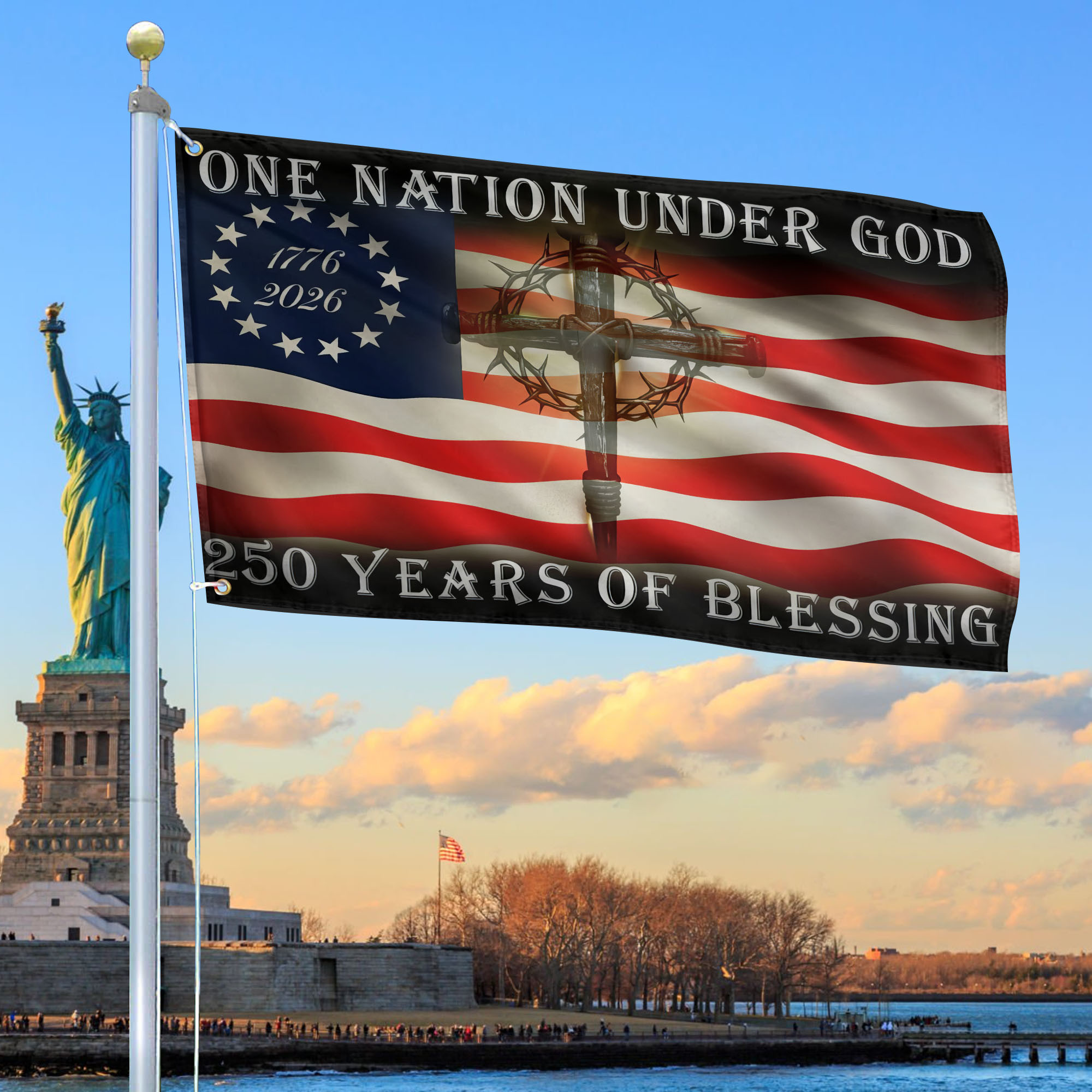 Premium America 250th Anniversary Grommet Flag VPVC120072, America 250th Flag, America 250th Birthday, Best Gifts On Independence Day, Veterans Day