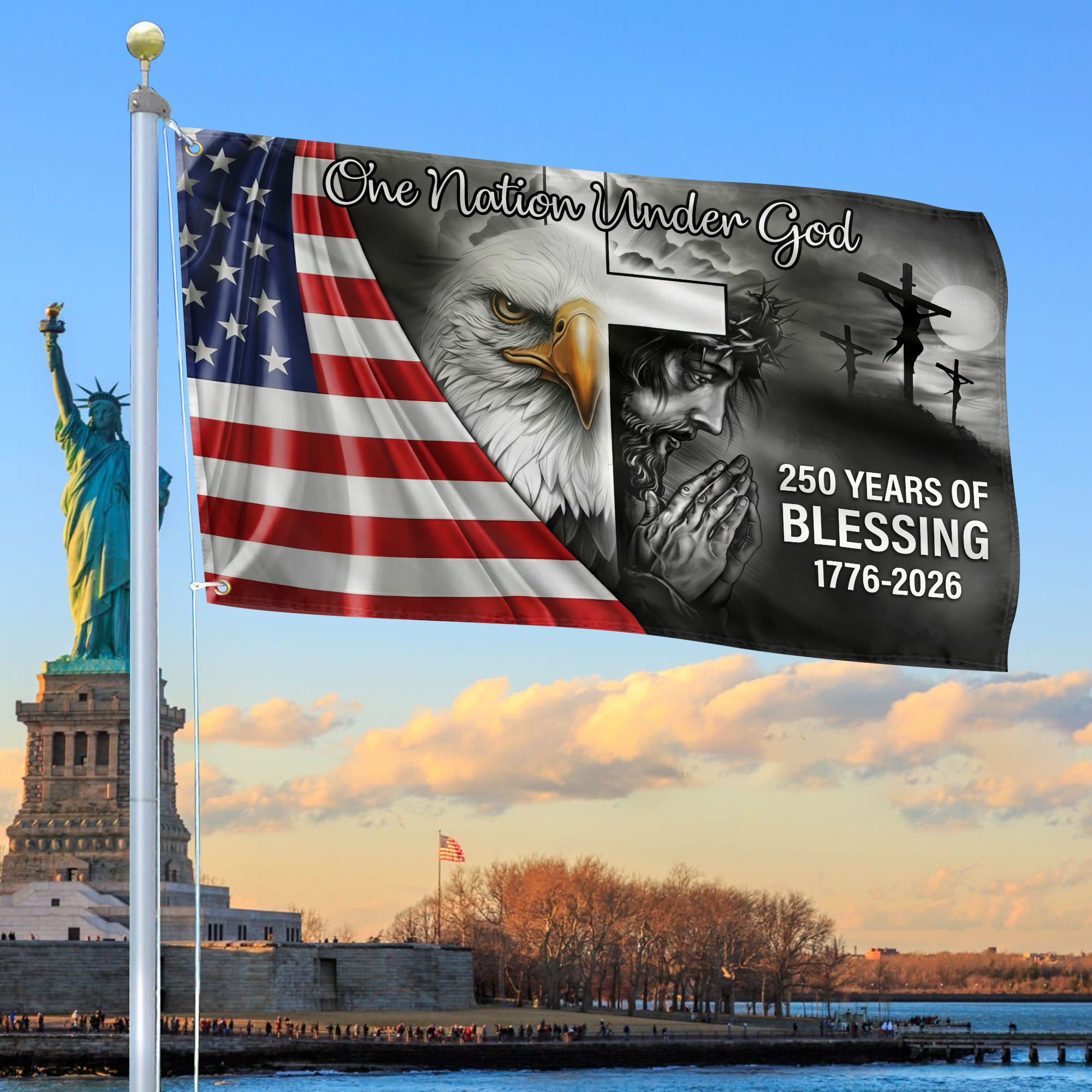 Premium America 250th Anniversary Grommet Flag VPVC120073, America 250th Flag, America 250th Birthday, Best Gifts On Independence Day, Veterans Day