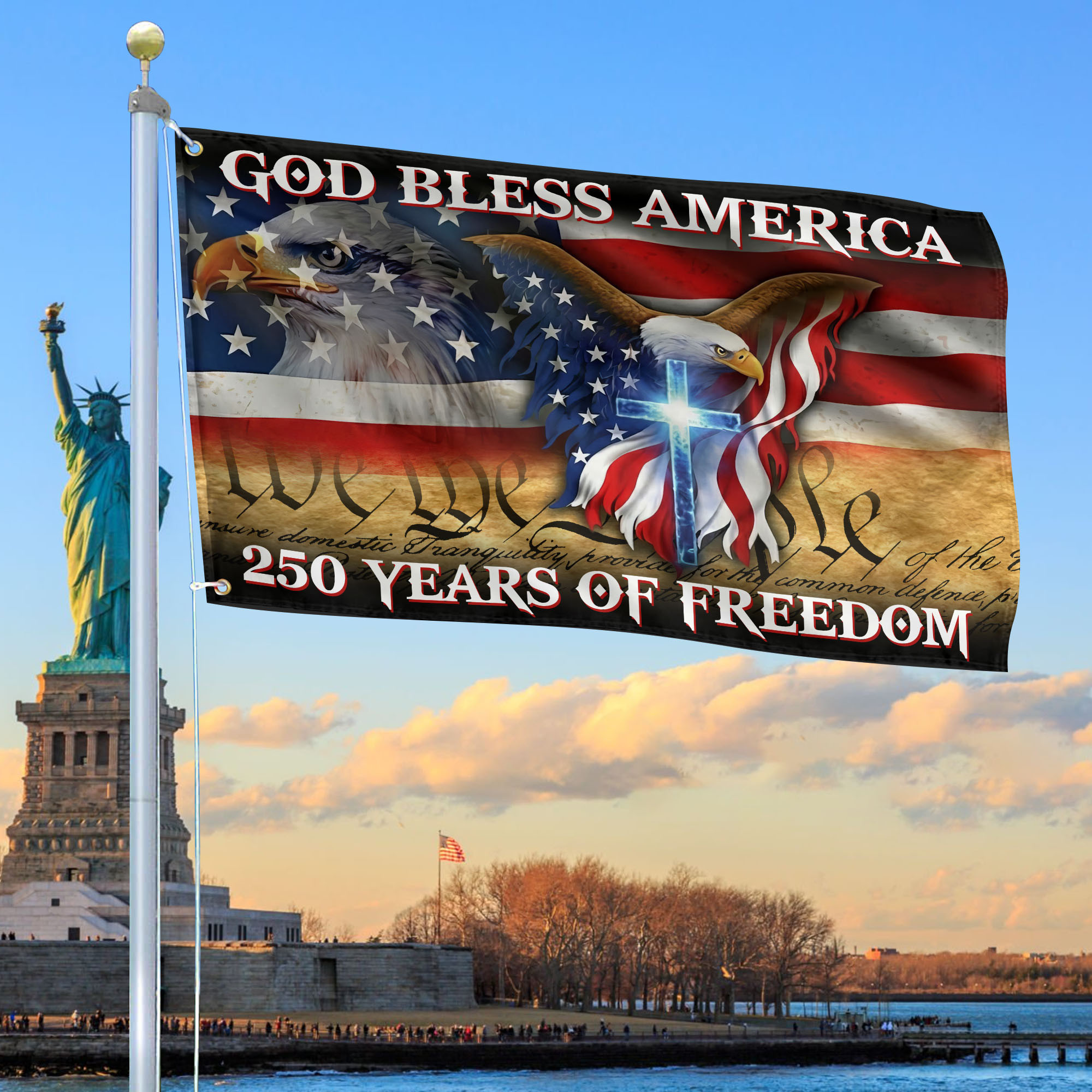 Premium America 250th Anniversary Grommet Flag VPVC120074, America 250th Flag, America 250th Birthday, Best Gifts On Independence Day, Veterans Day