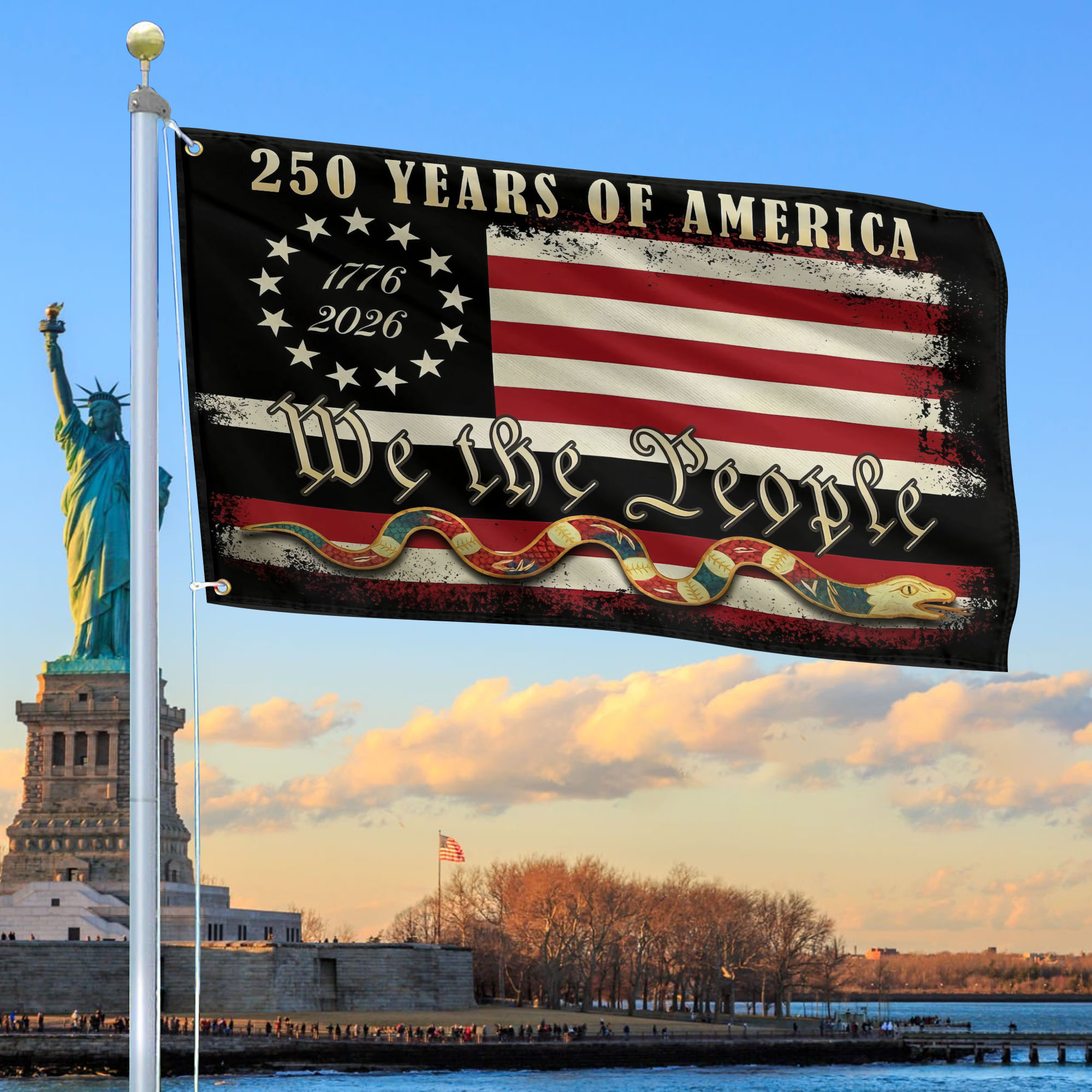 Premium America 250th Anniversary Grommet Flag VPVC120076, America 250th Flag, America 250th Birthday, Best Gifts On Independence Day, Veterans Day