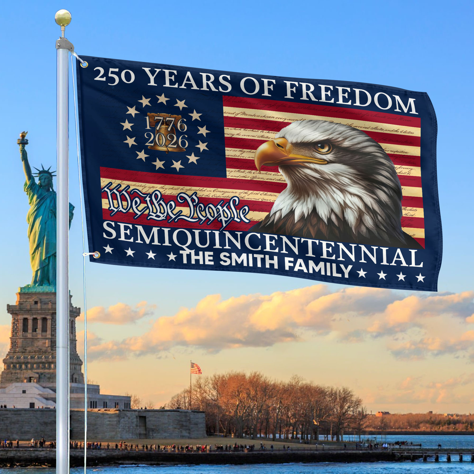 Premium Custom America 250th Anniversary Grommet Flag VPVC120078, America 250th Flag, America 250th Birthday, Best Gifts On Independence Day, Veterans Day