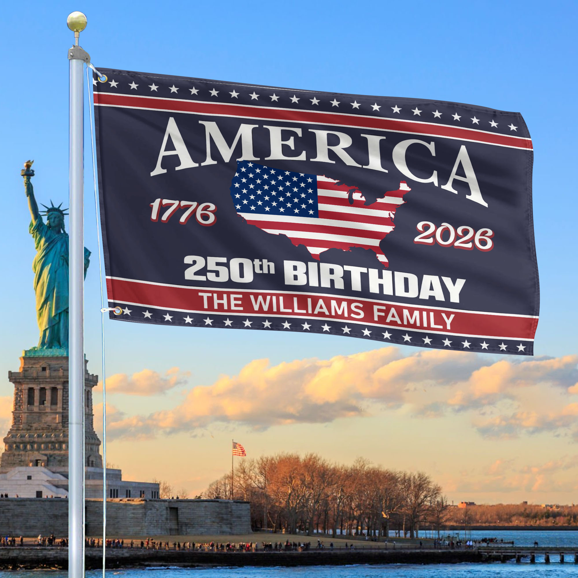 Premium Custom America 250th Anniversary Grommet Flag VPVC120079, America 250th Flag, America 250th Birthday, Best Gifts On Independence Day, Veterans Day