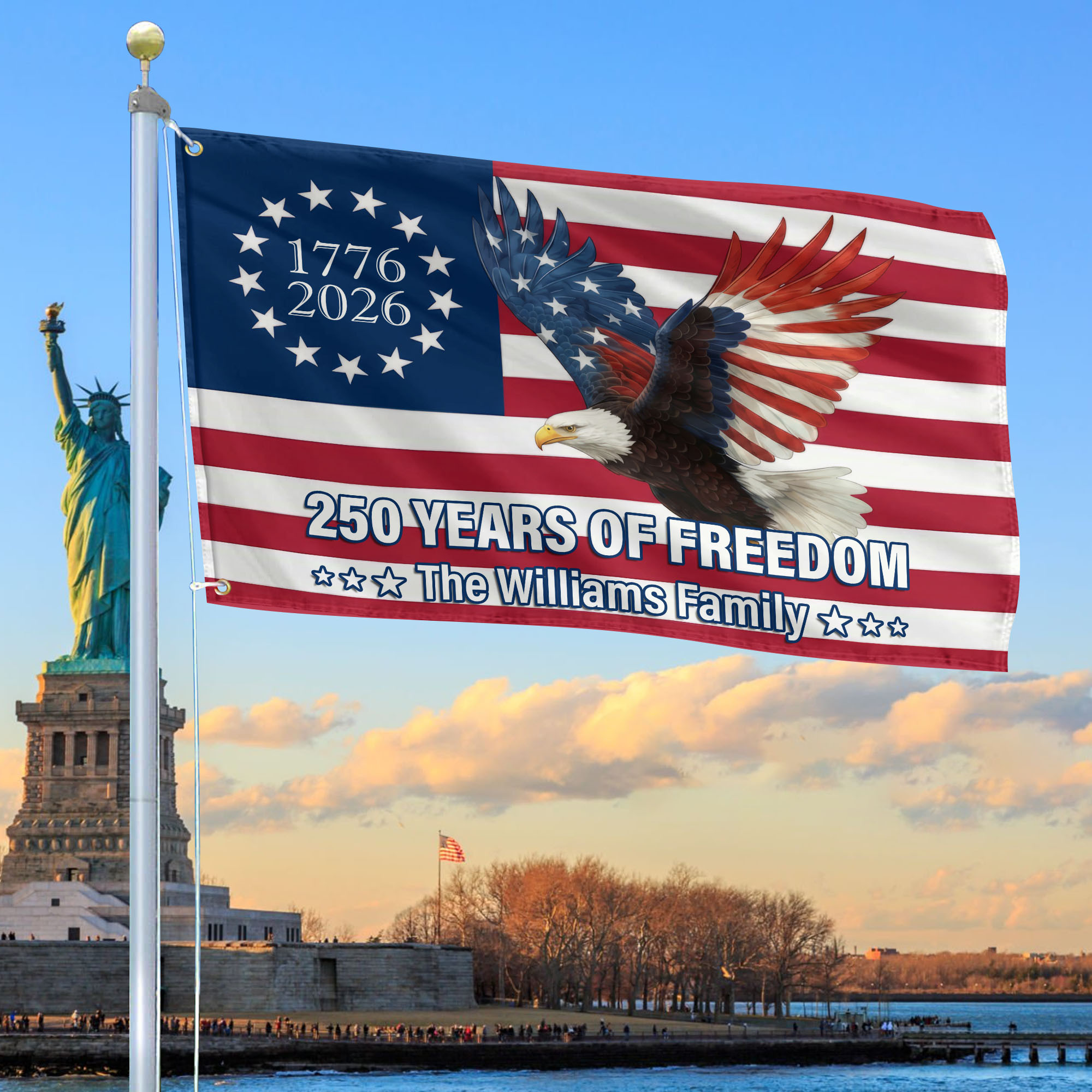 Premium Custom America 250th Anniversary Grommet Flag VPVC120082, America 250th Flag, America 250th Birthday, Best Gifts On Independence Day, Veterans Day