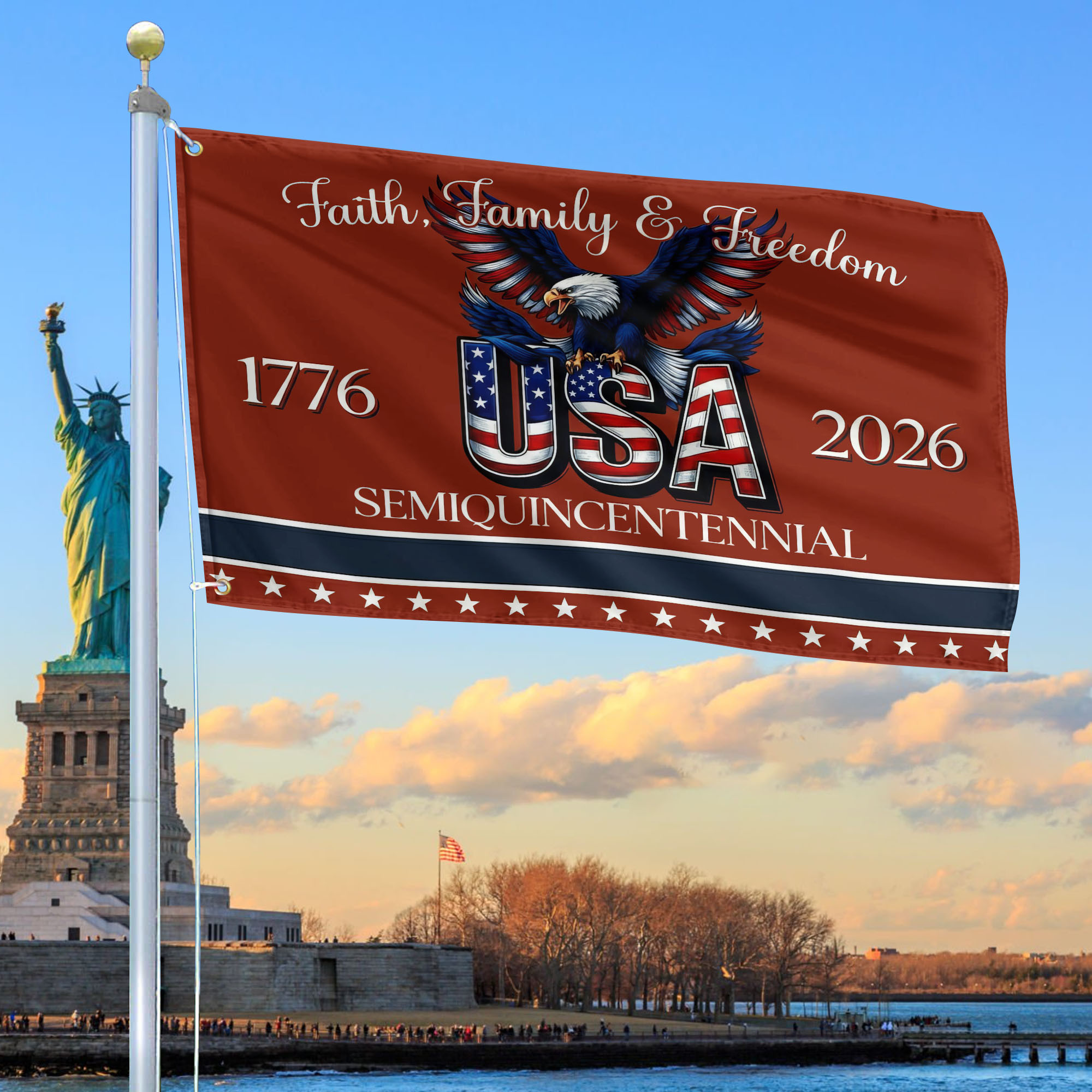 Premium America 250th Anniversary Grommet Flag VPVC120083, America 250th Flag, America 250th Birthday, Best Gifts On Independence Day, Veterans Day