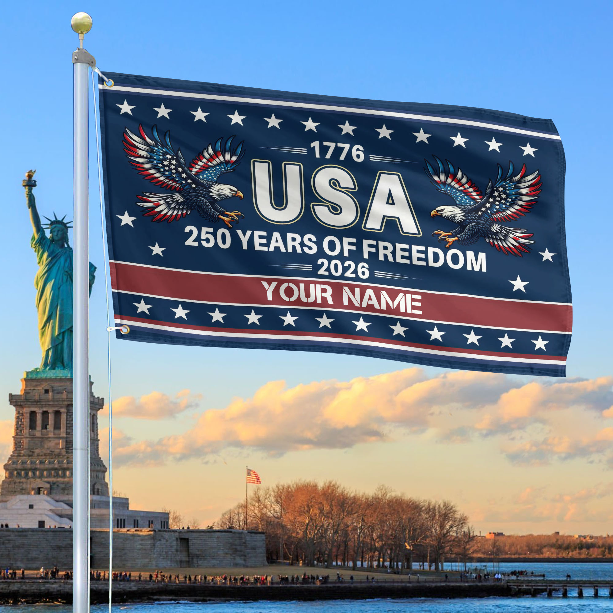 Premium Custom America 250th Anniversary Grommet Flag VPVC120086, America 250th Flag, America 250th Birthday, Best Gifts On Independence Day, Veterans Day