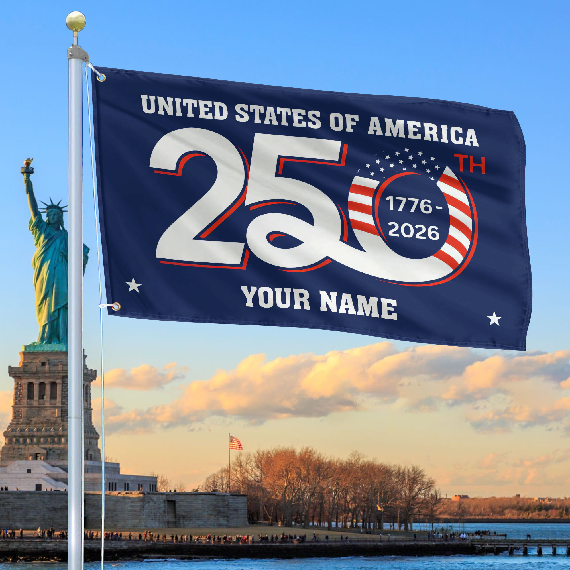 Premium Custom America 250th Anniversary Grommet Flag VPVC120087, America 250th Flag, America 250th Birthday, Best Gifts On Independence Day, Veterans Day