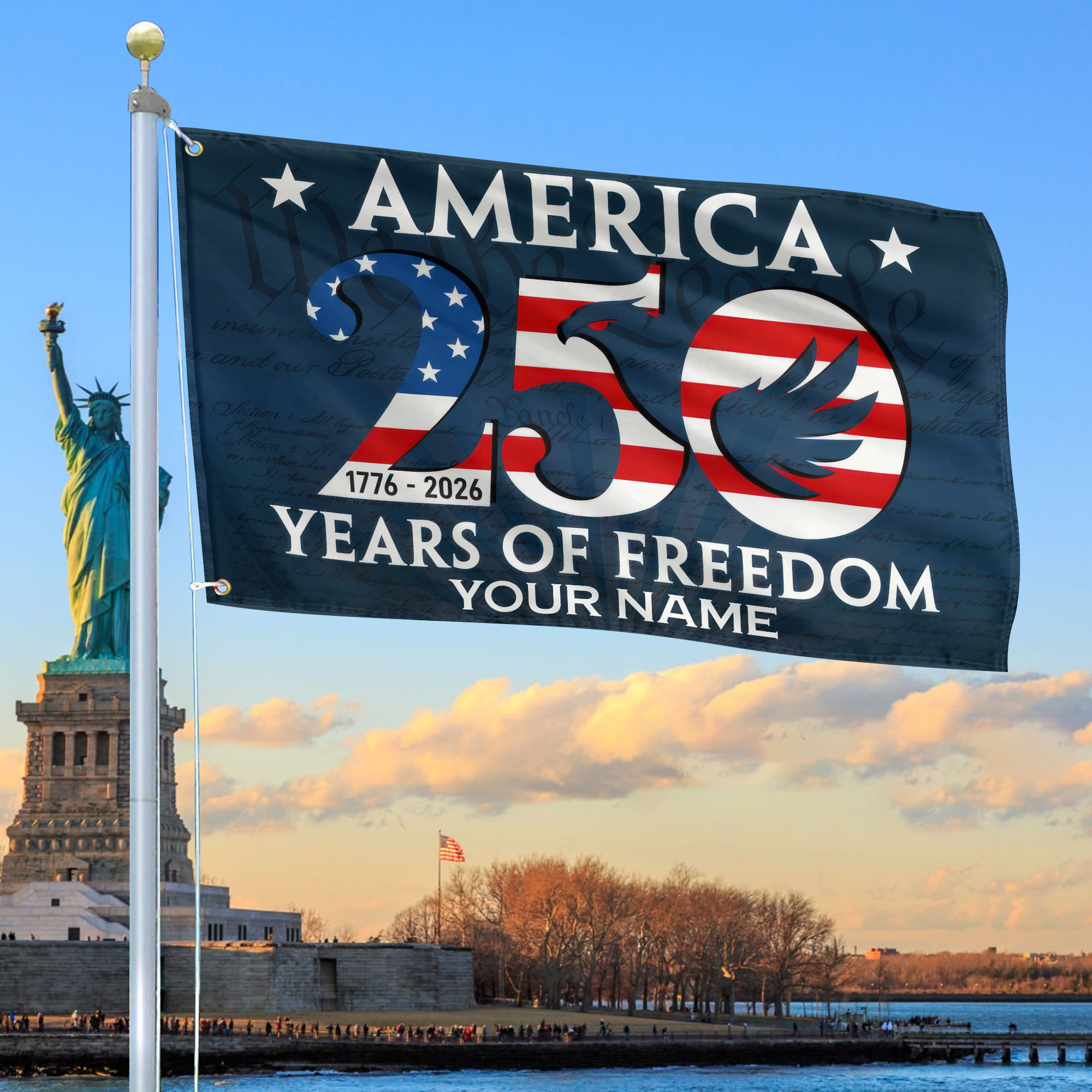 Premium Custom America 250th Anniversary Grommet Flag VPVC120089, America 250th Flag, America 250th Birthday, Best Gifts On Independence Day, Veterans Day