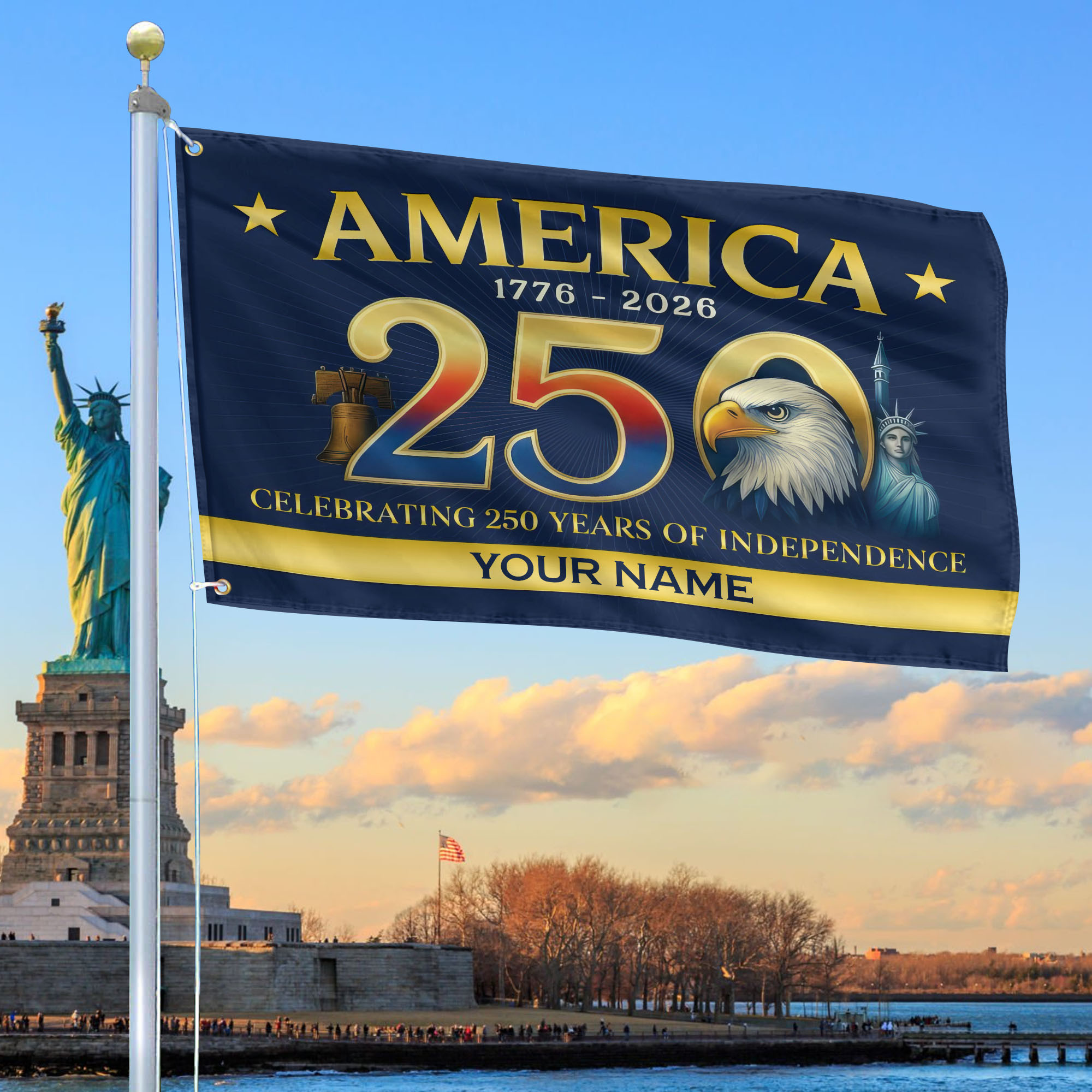 Premium Custom America 250th Anniversary Grommet Flag VPVC120090, America 250th Flag, America 250th Birthday, Best Gifts On Independence Day, Veterans Day
