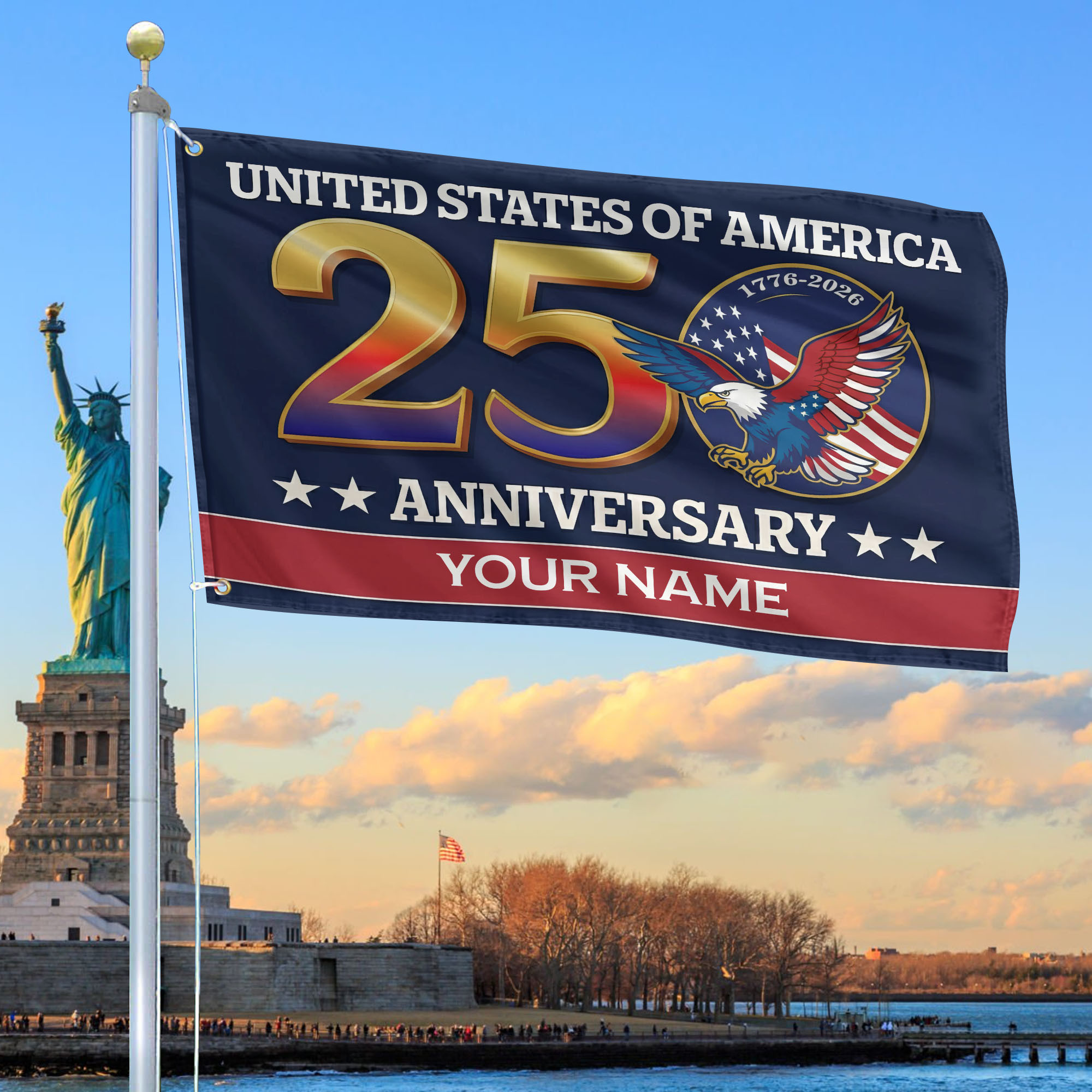 Premium Custom America 250th Anniversary Grommet Flag VPVC120091, America 250th Flag, America 250th Birthday, Best Gifts On Independence Day, Veterans Day