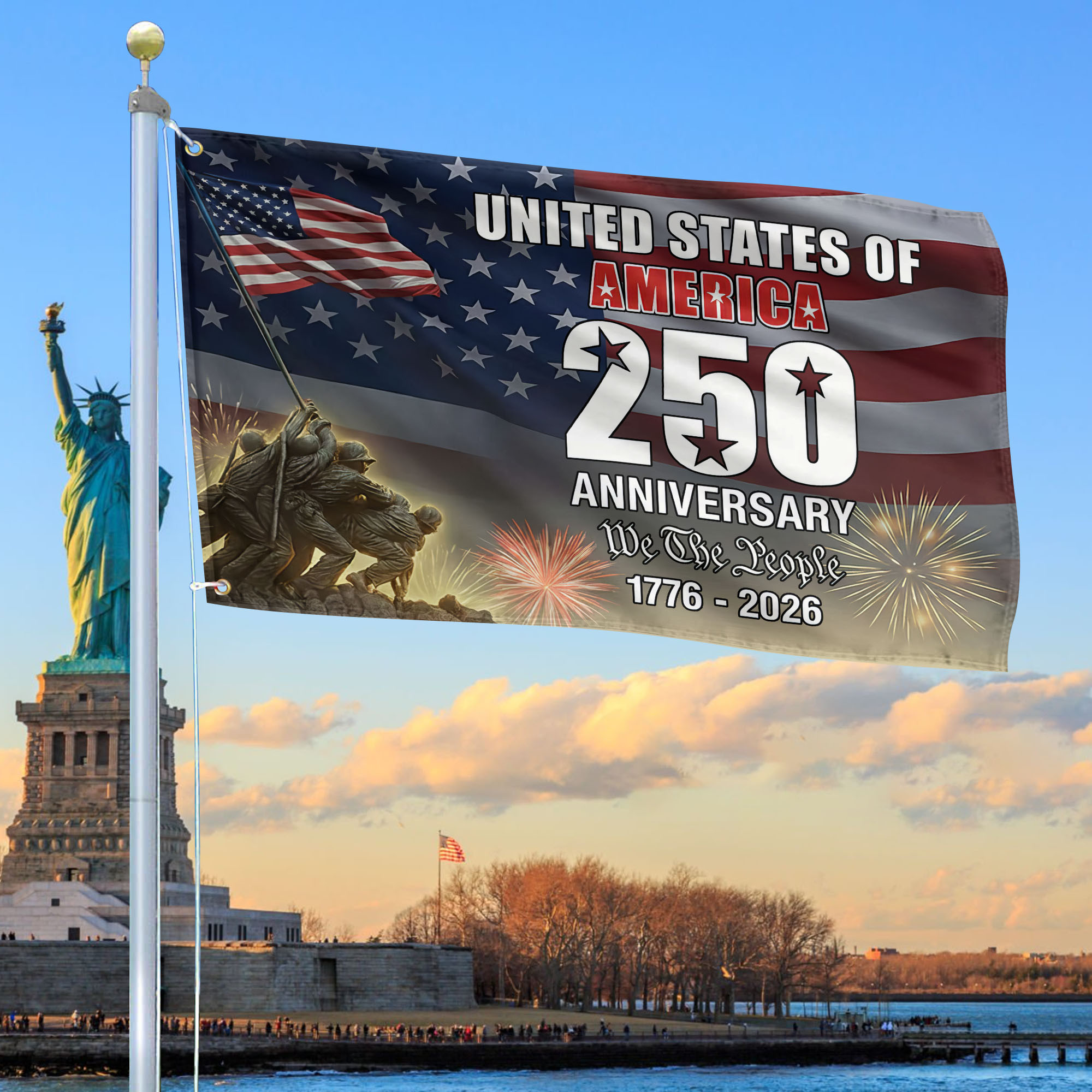 Premium America 250th Anniversary Grommet Flag VPVC120093, America 250th Flag, America 250th Birthday, Best Gifts On Independence Day, Veterans Day