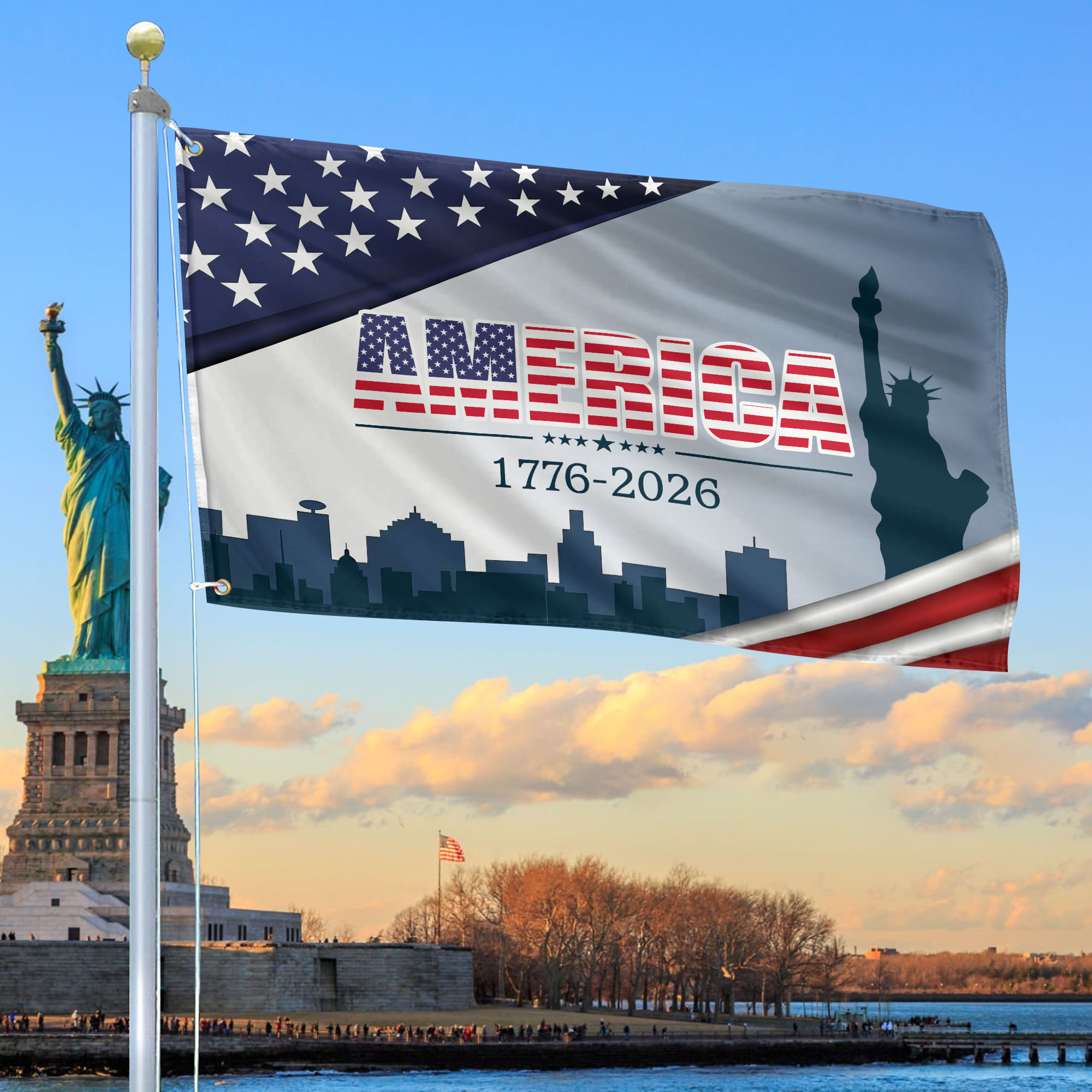 Premium America 250th Anniversary Grommet Flag VPVC120098, America 250th Flag, America 250th Birthday, Best Gifts On Independence Day, Veterans Day