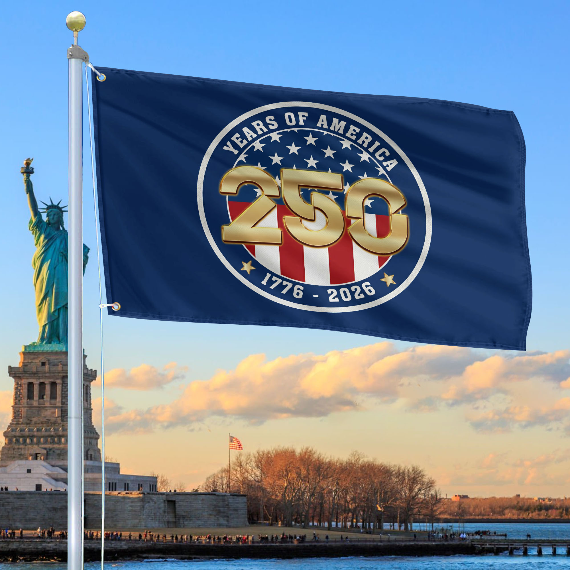 Premium America 250th Anniversary Grommet Flag VPVC120099, America 250th Flag, America 250th Birthday, Best Gifts On Independence Day, Veterans Day