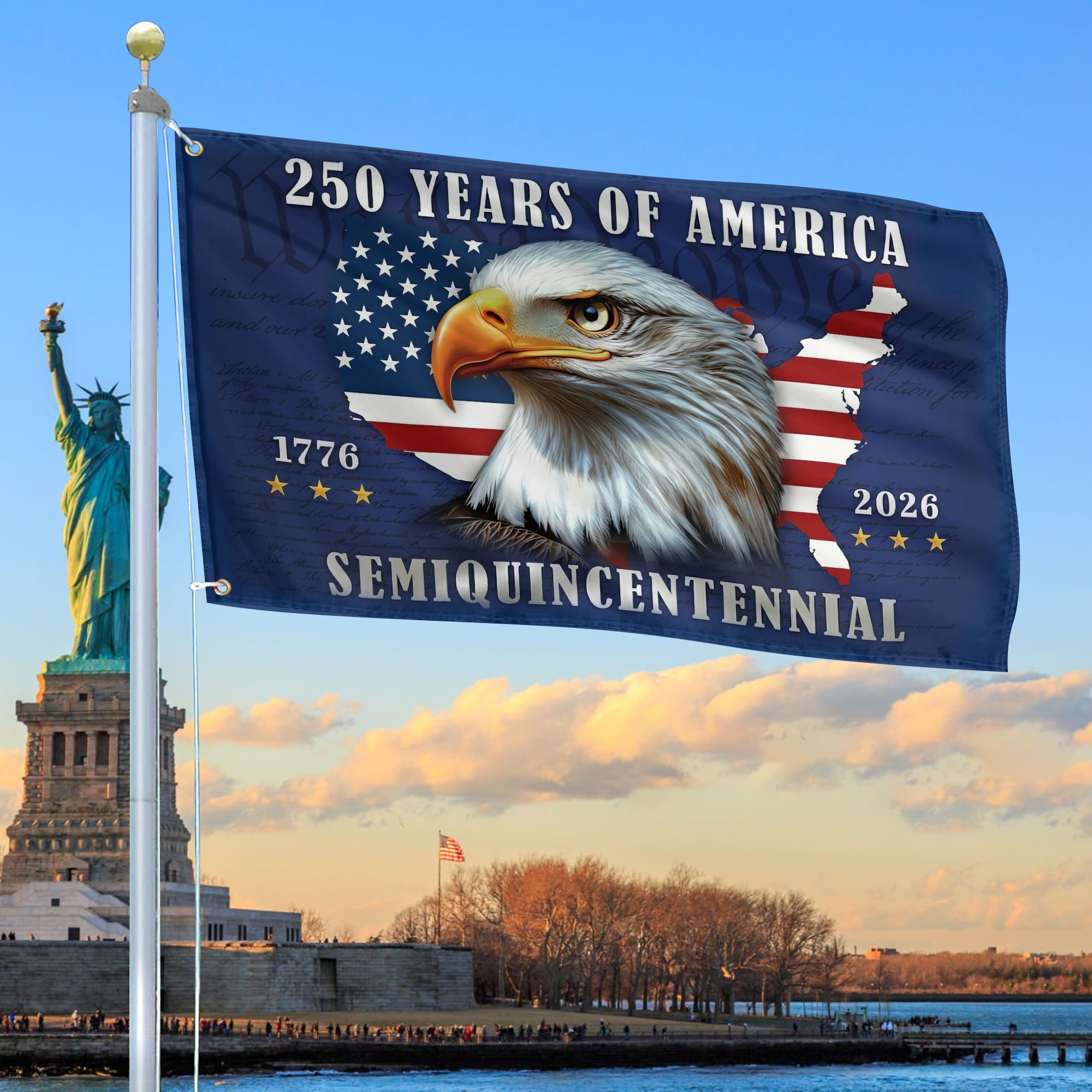 Premium America 250th Anniversary Grommet Flag VPVC120101, America 250th Flag, America 250th Birthday, Best Gifts On Independence Day, Veterans Day