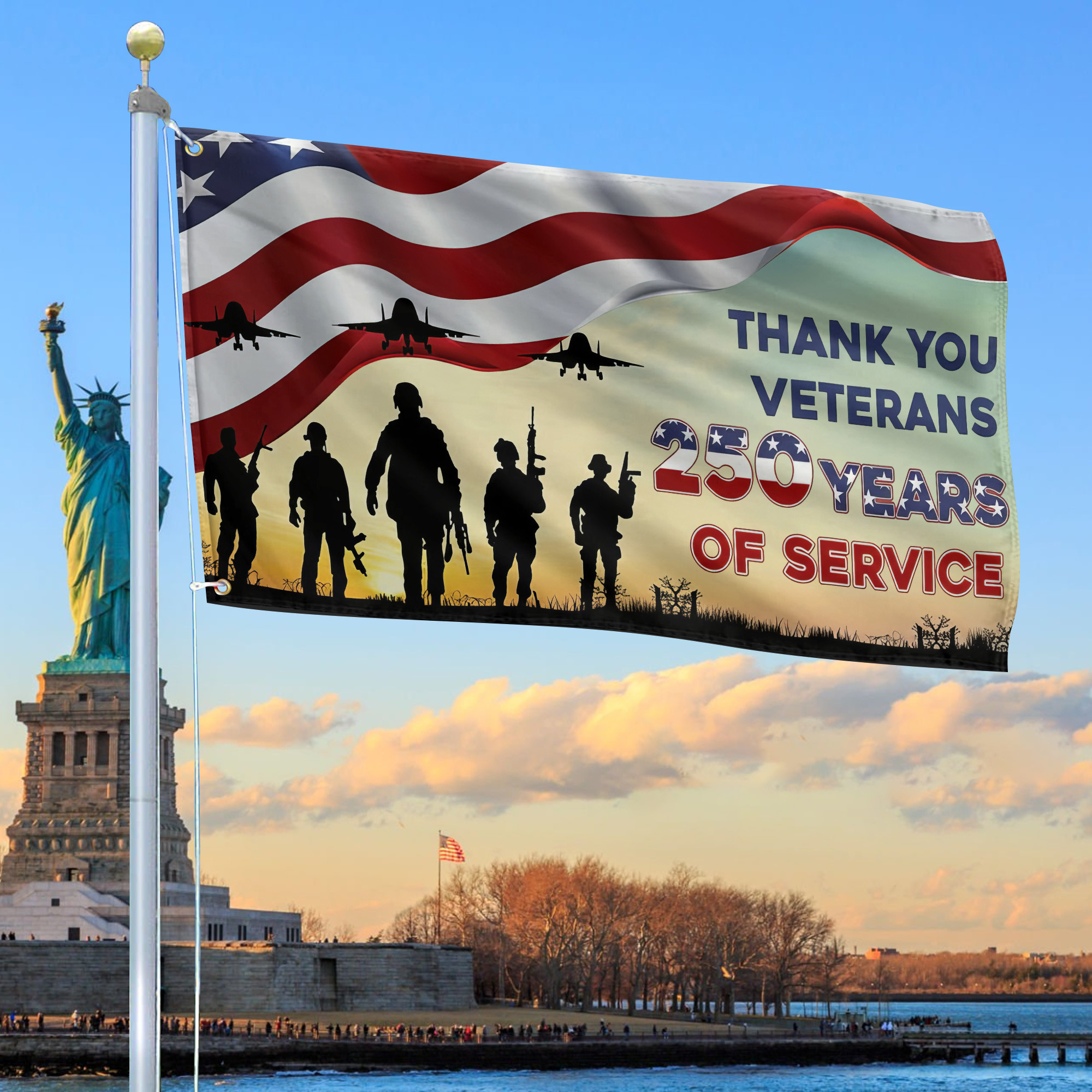 Premium America 250th Anniversary Grommet Flag VPVC120105, America 250th Flag, America 250th Birthday, Best Gifts On Independence Day, Veterans Day