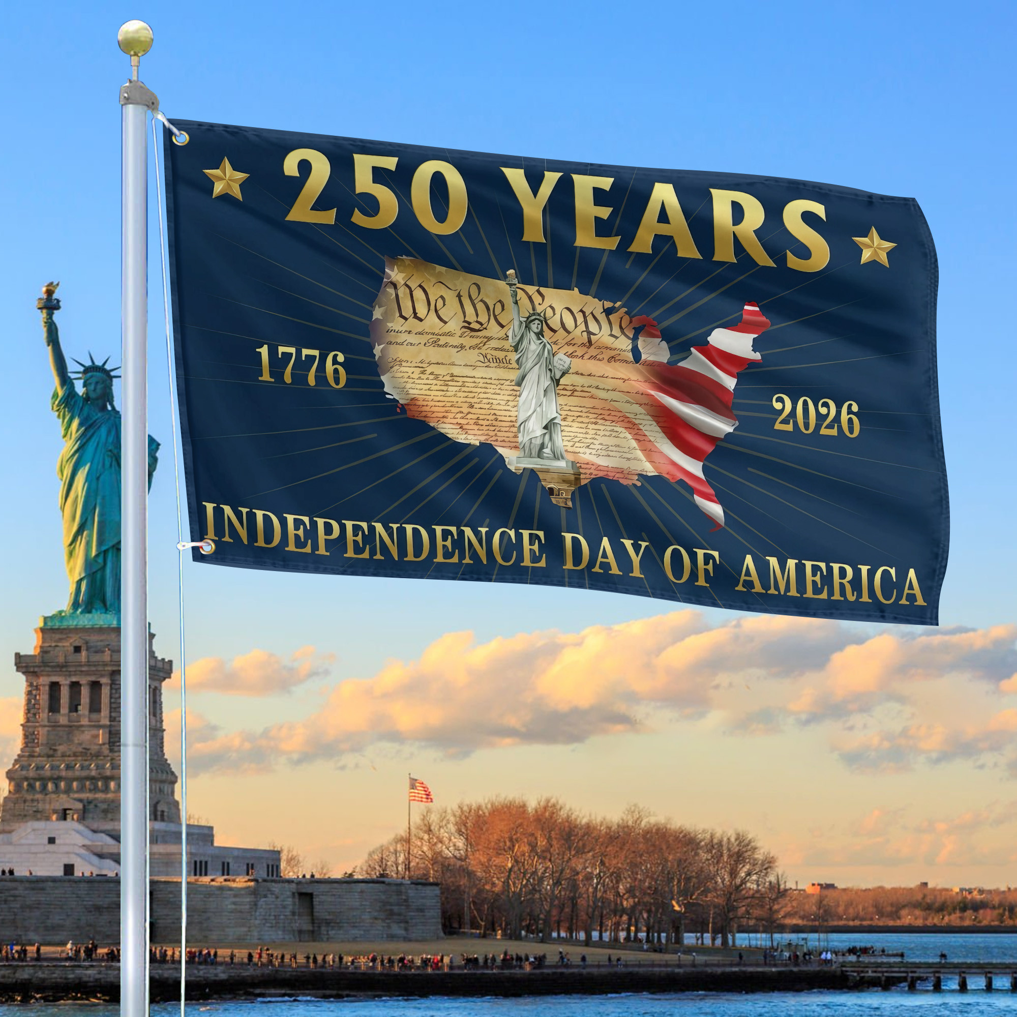 Premium America 250th Anniversary Grommet Flag VPVC120106, America 250th Flag, America 250th Birthday, Best Gifts On Independence Day, Veterans Day