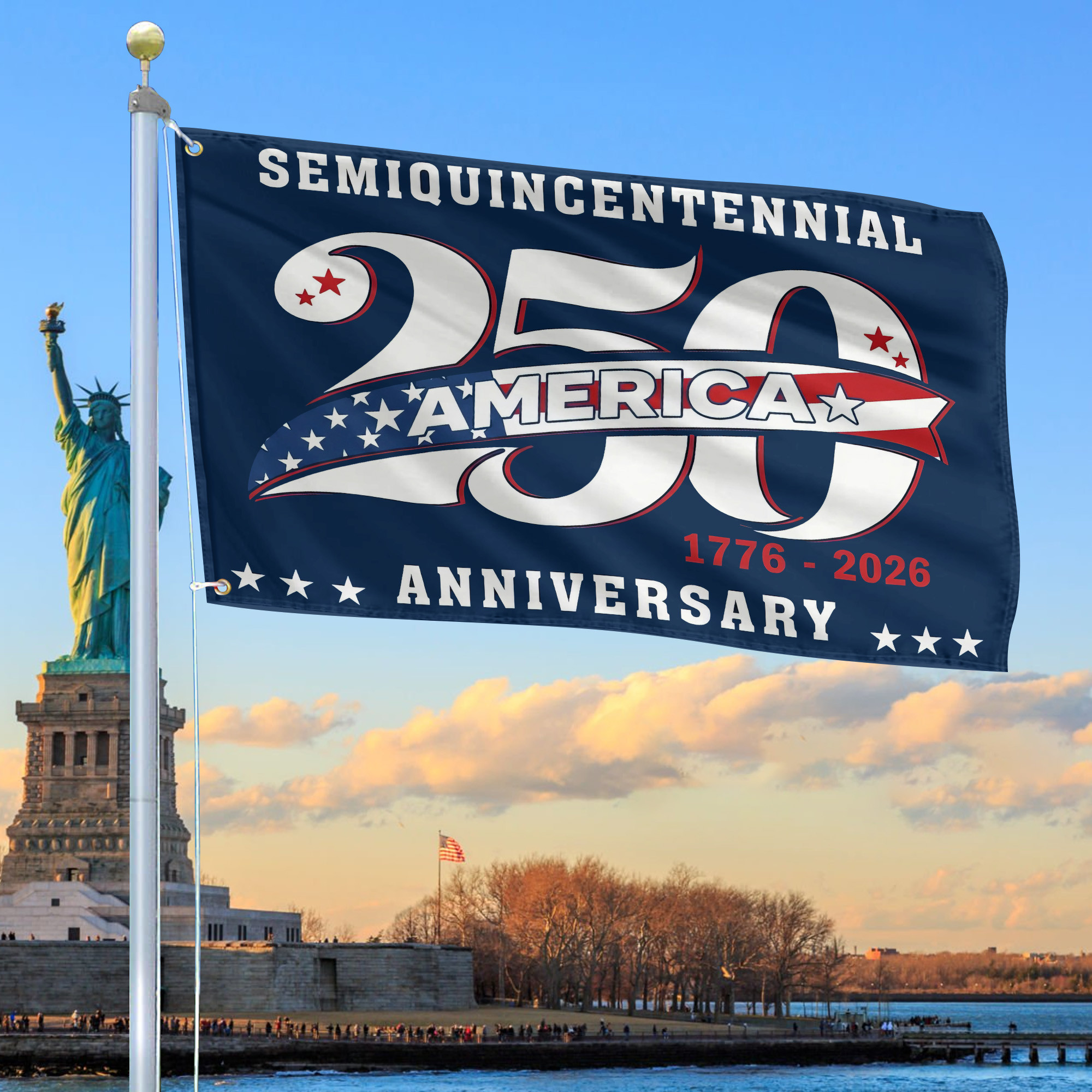 Premium America 250th Anniversary Grommet Flag VPVC120107, America 250th Flag, America 250th Birthday, Best Gifts On Independence Day, Veterans Day