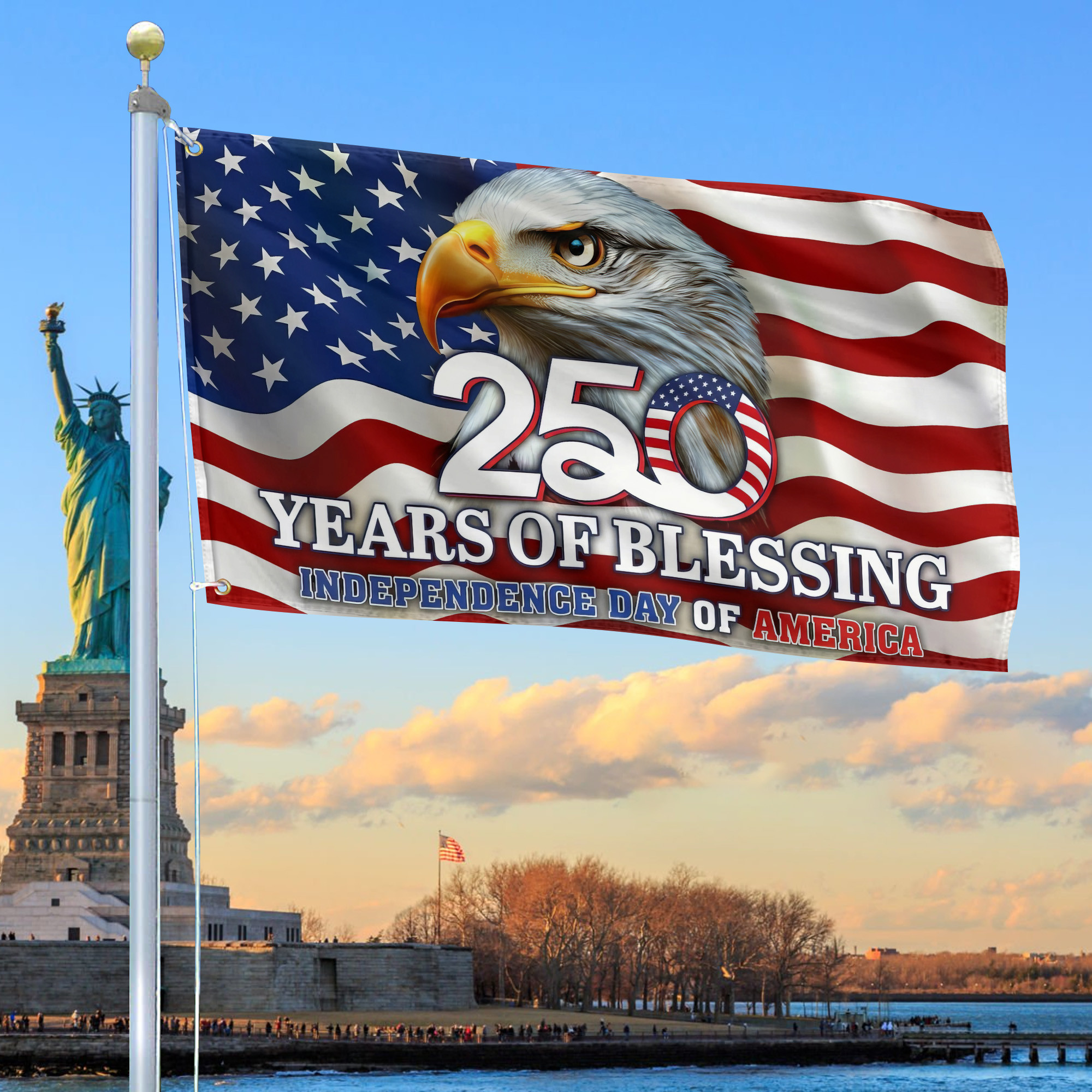 Premium America 250th Anniversary Grommet Flag VPVC120110, America 250th Flag, America 250th Birthday, Best Gifts On Independence Day, Veterans Day