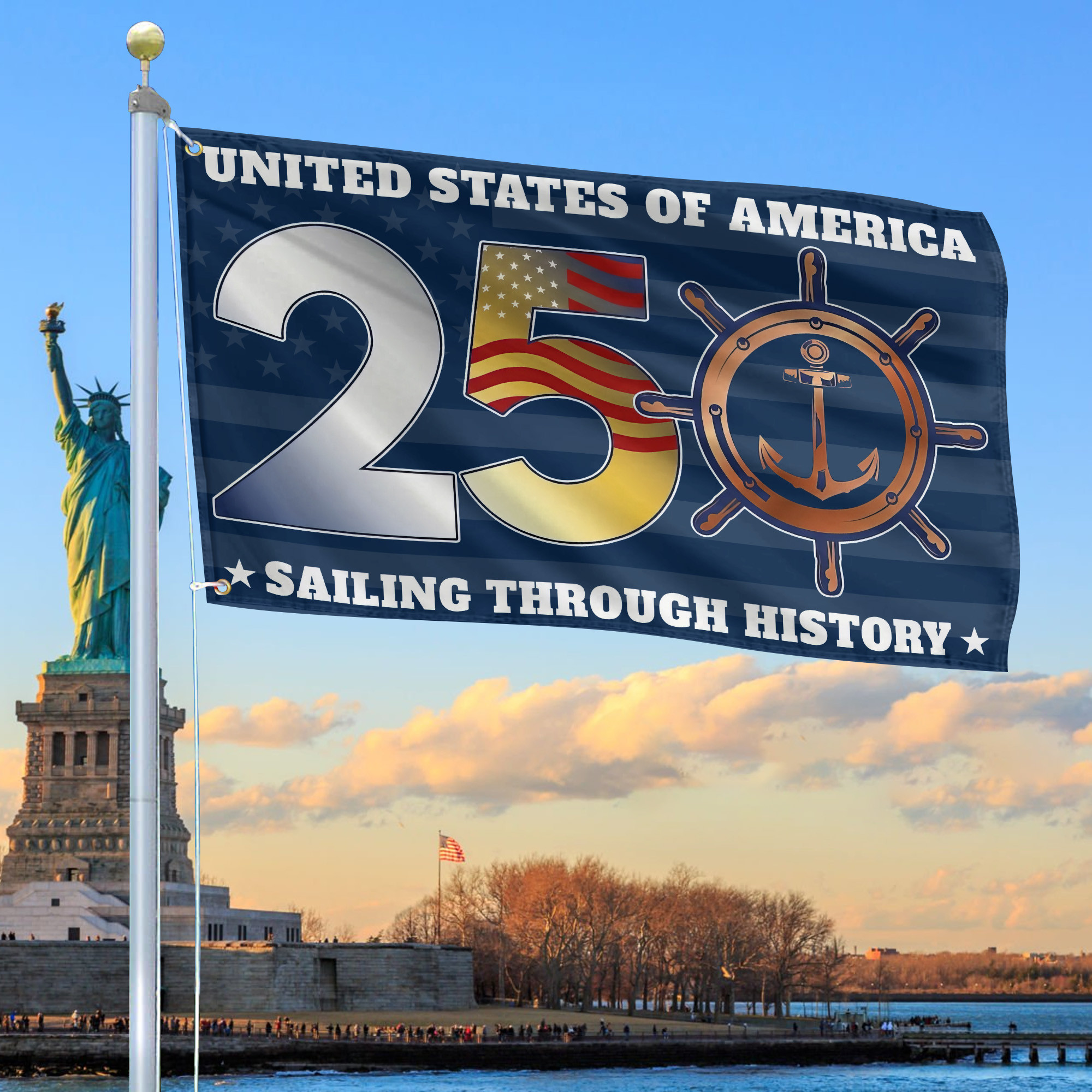 Premium America 250th Anniversary Grommet Flag VPVC120111, America 250th Flag, America 250th Birthday, Best Gifts On Independence Day, Veterans Day