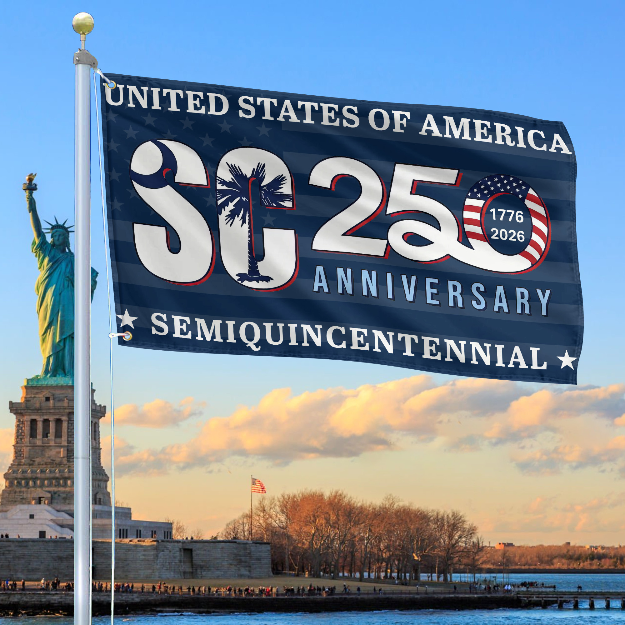 Premium America 250th Anniversary Grommet Flag VPVC120112, America 250th Flag, America 250th Birthday, Best Gifts On Independence Day, Veterans Day