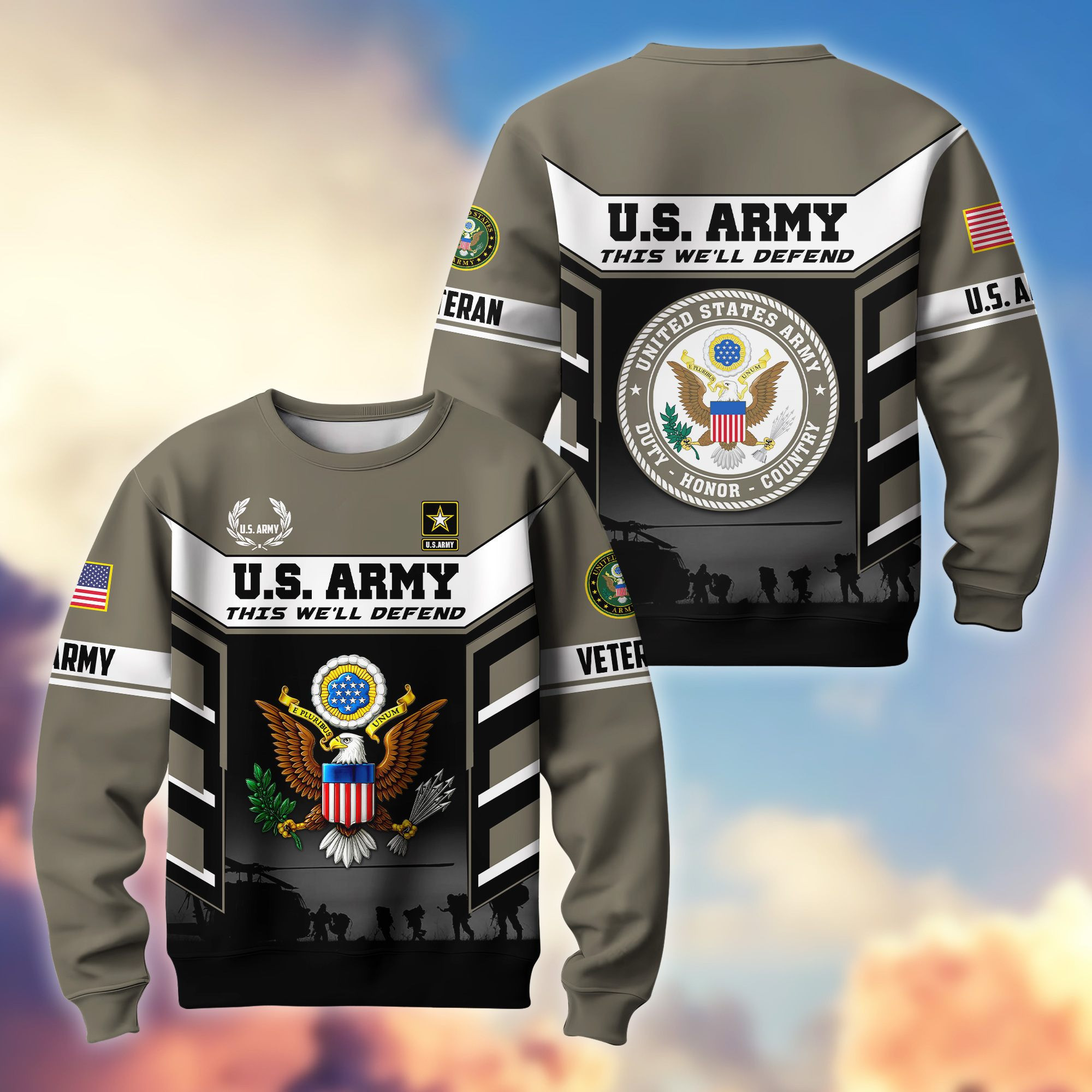 Premium US Veterans Sweatshirt ATTN060124, Gifts For US Veterans, Gifts On Father’s Day, Veterans Day