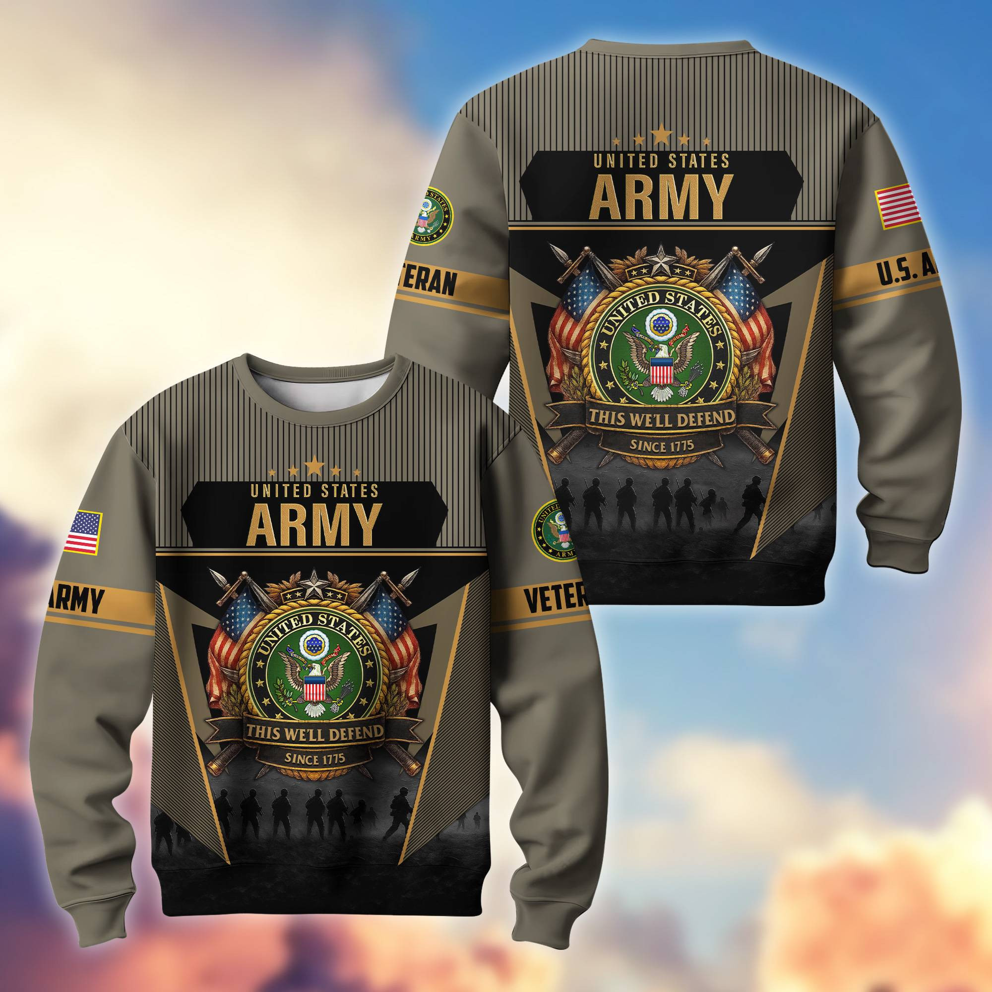 Premium US Veterans Sweatshirt ATTN060127, Gifts For US Veterans, Gifts On Father’s Day, Veterans Day