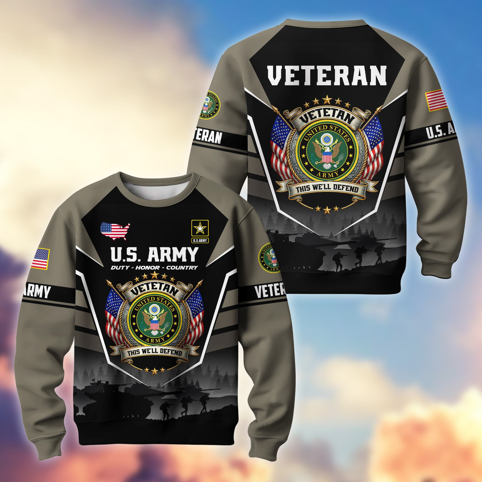 Premium US Veterans Sweatshirt ATTN130126, Gifts For US Veterans, Gifts On Father’s Day, Veterans Day