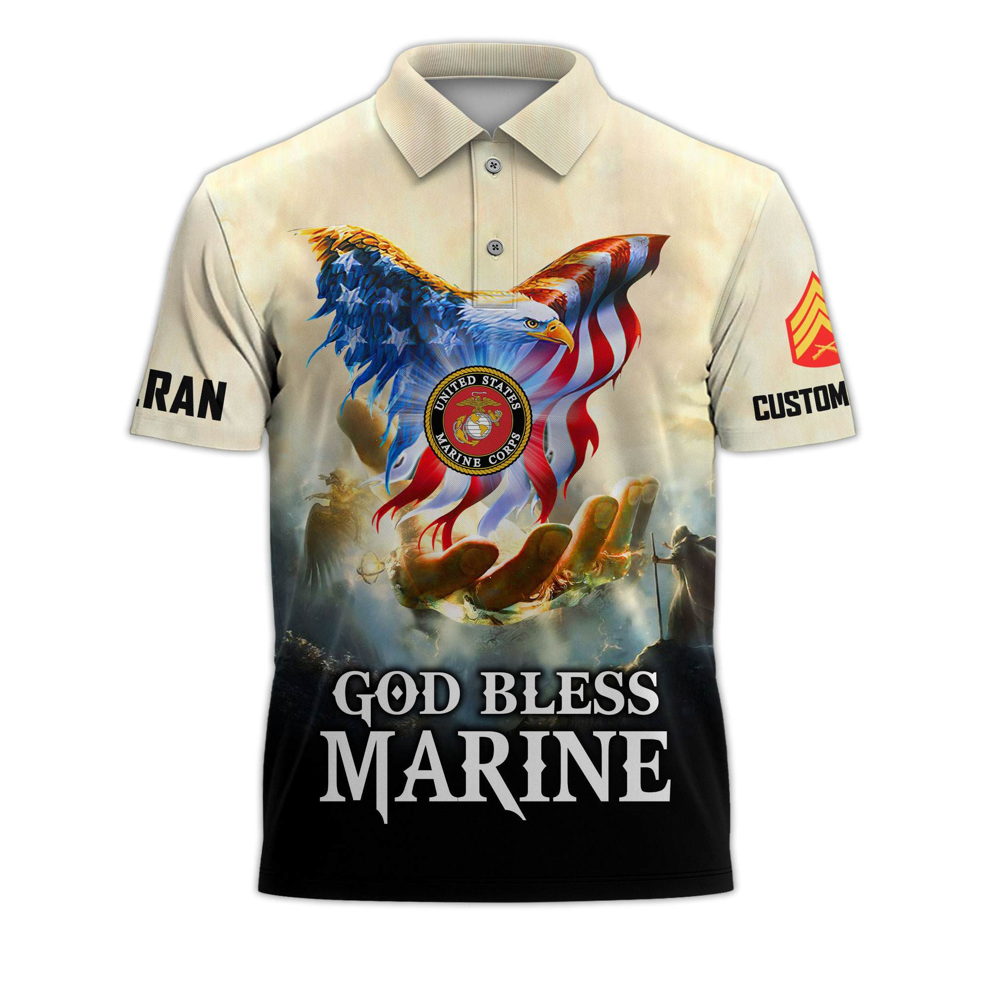 Premium USMC Custom Polo Shirt VPVC218103, Gifts For Marine Veteran, Best Gifts On Father’s Day, Independence Day, Veterans Day
