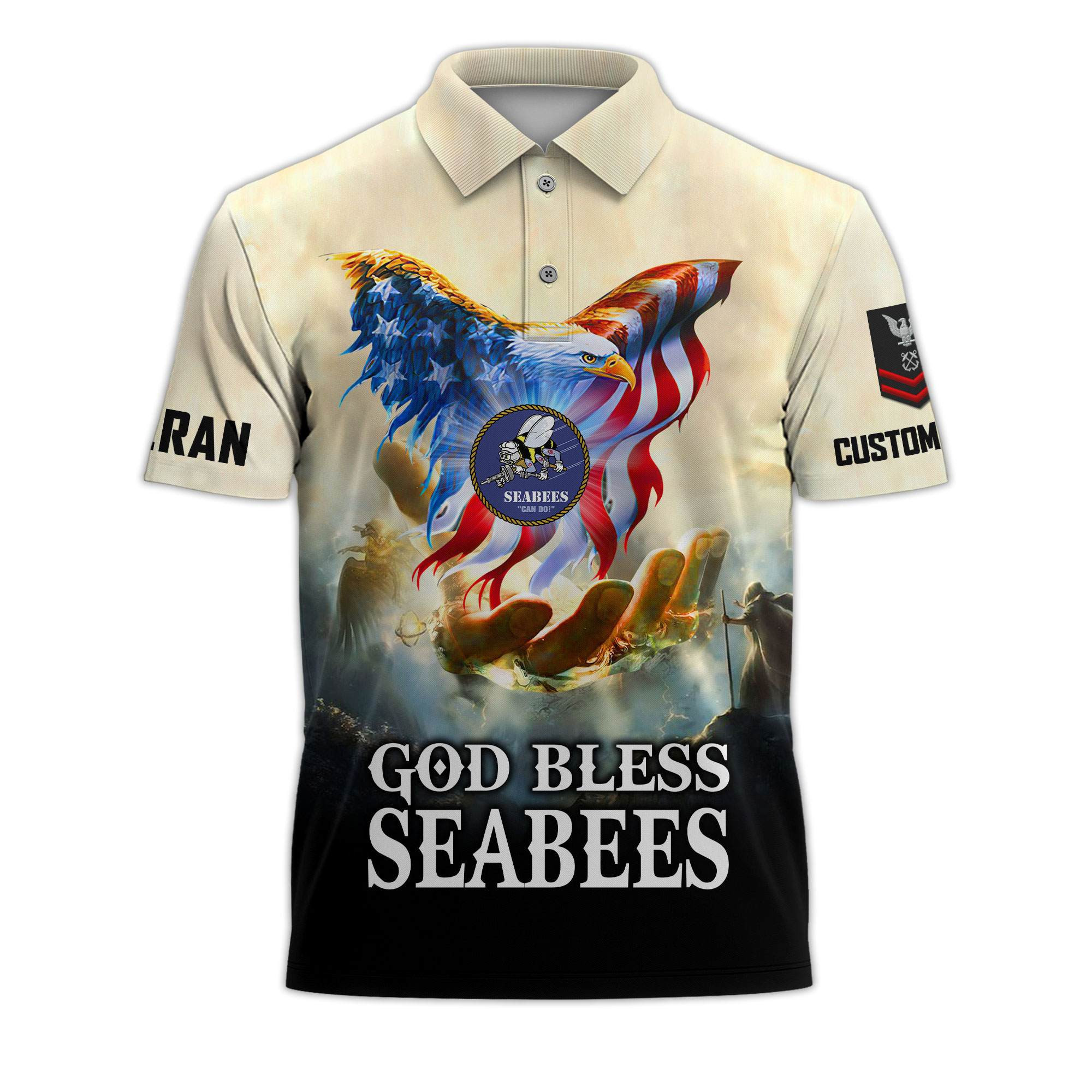 Premium US Seabees Custom Polo Shirt VPVC218109, Gifts For Seabees Veteran, Best Gifts On Father’s Day, Independence Day, Veterans Day