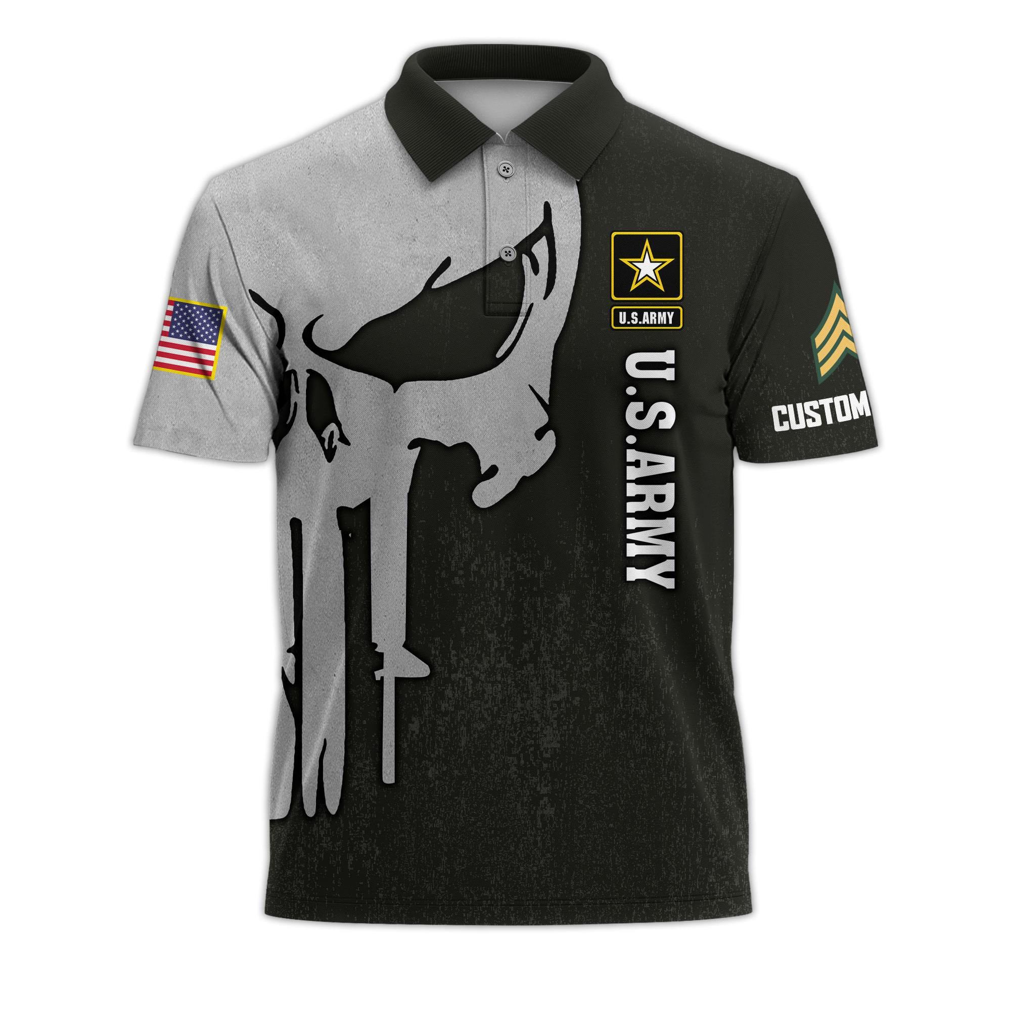 Premium US Army Custom Polo Shirt VPVC218201, Gifts For Army Veteran, Best Gifts On Father’s Day, Independence Day, Veterans Day
