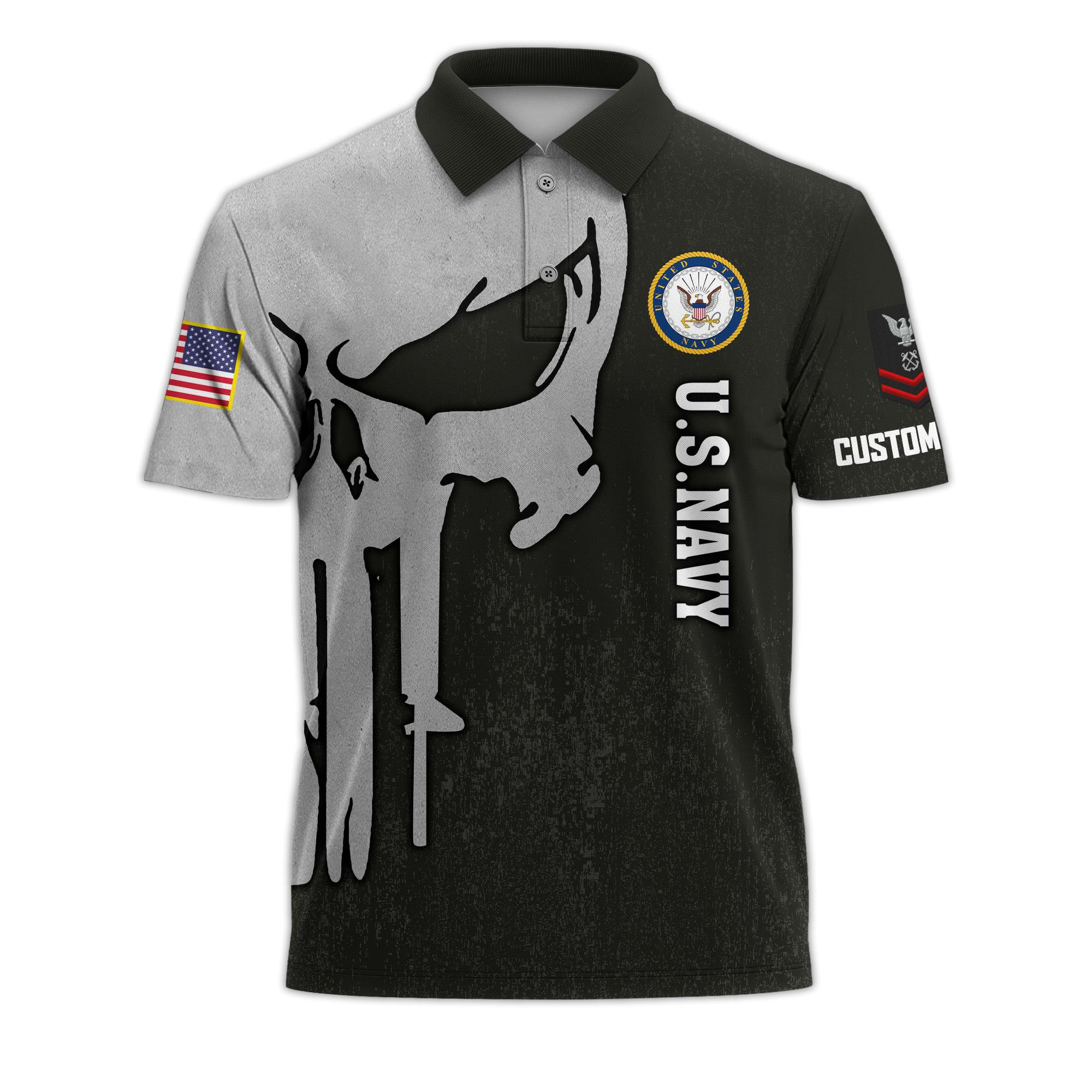 Premium US Navy Custom Polo Shirt VPVC218202, Gifts For Navy Veteran, Best Gifts On Father’s Day, Independence Day, Veterans Day