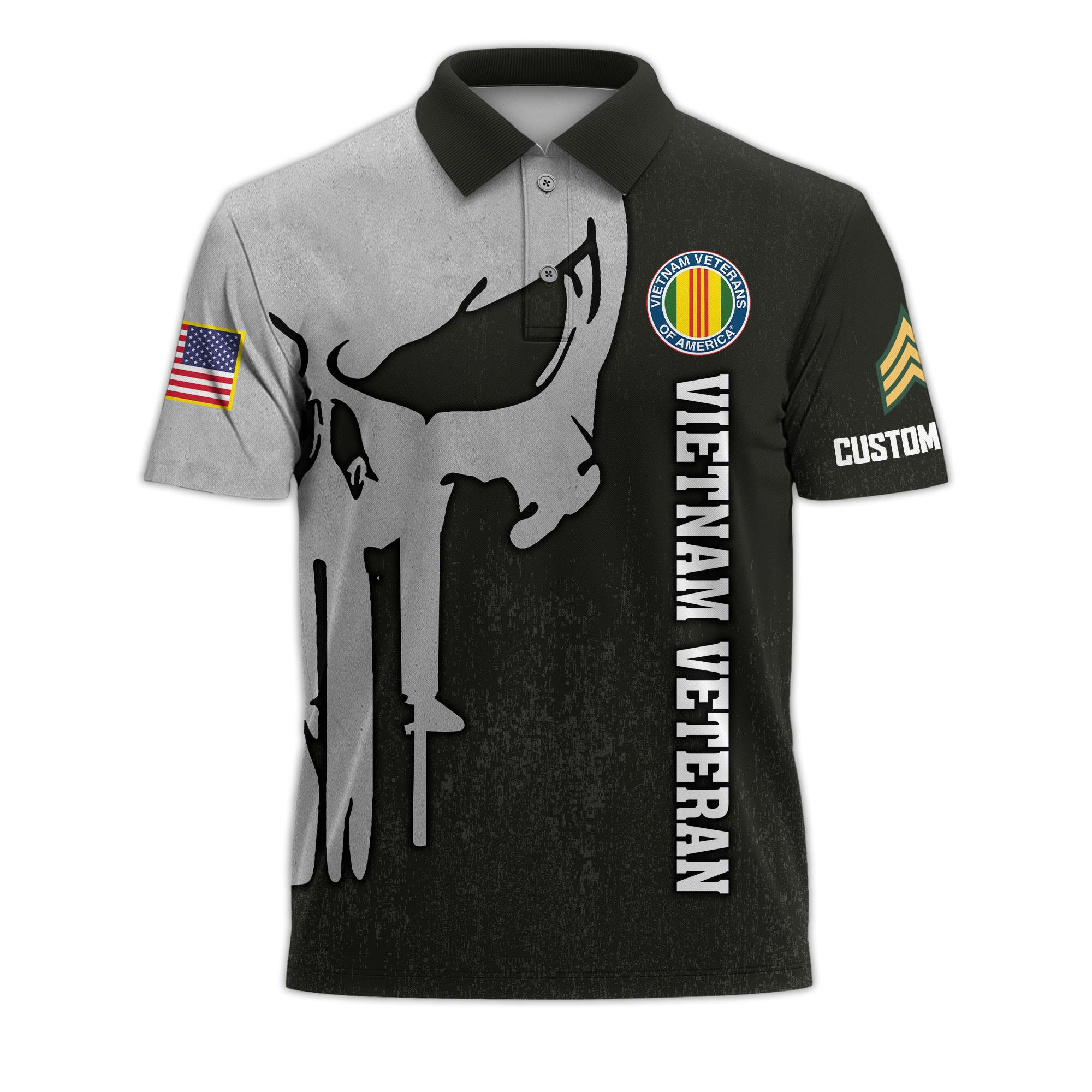 Premium Vietnam Veteran Custom Polo Shirt VPVC218206, Gifts For Vietnam Veteran, Best Gifts On Father’s Day, Independence Day, Veterans Day