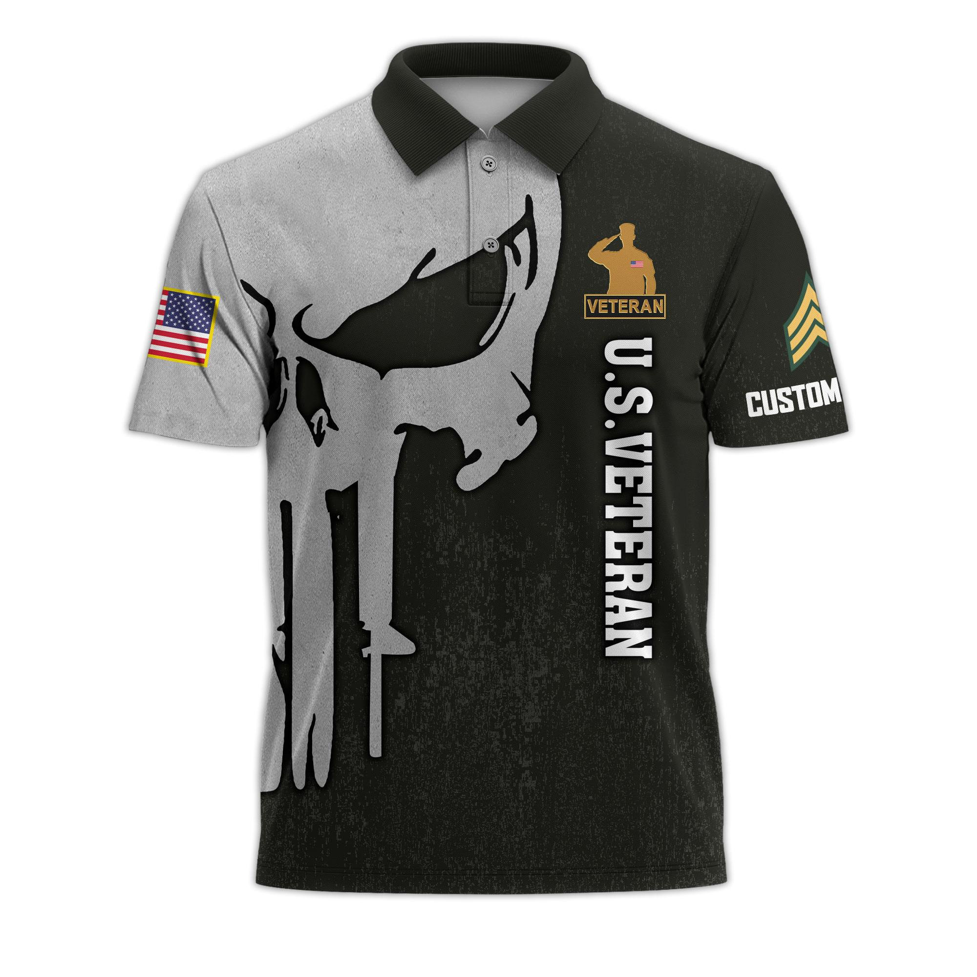 Premium US Veteran Custom Polo Shirt VPVC218207, Gifts For US Veteran, Best Gifts On Father’s Day, Independence Day, Veterans Day
