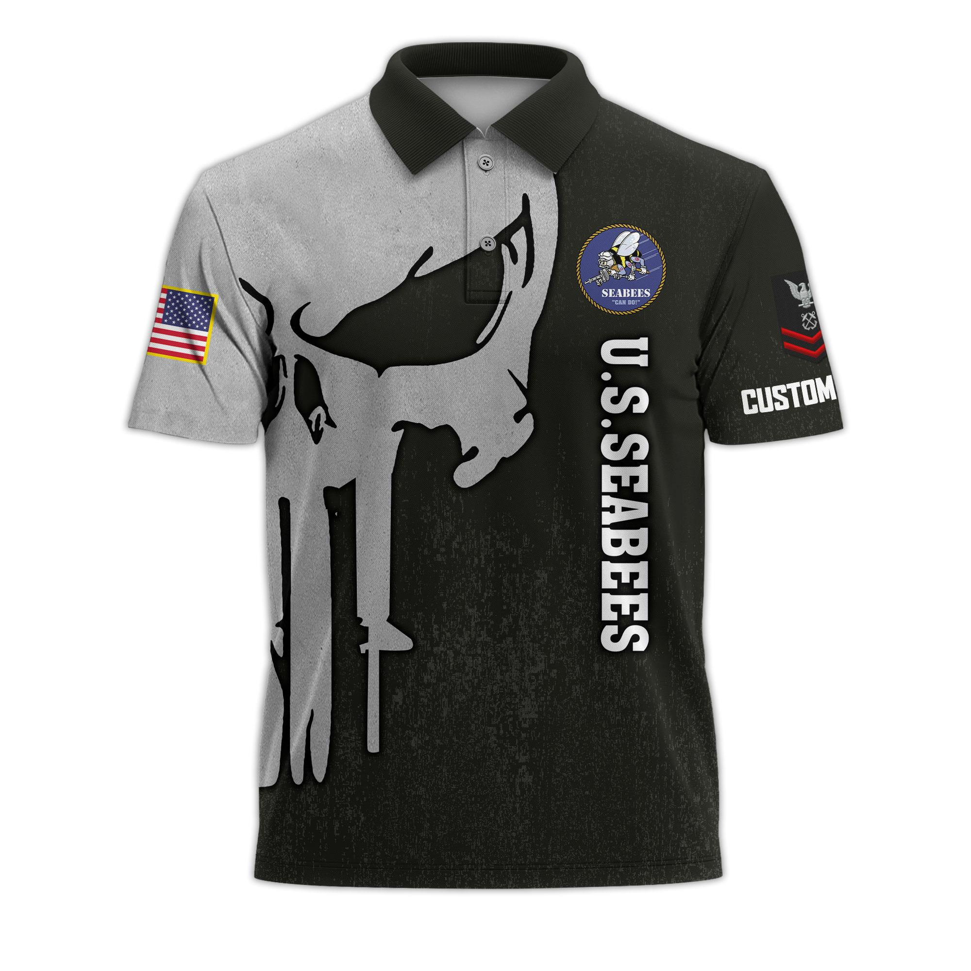 Premium US Seabees Custom Polo Shirt VPVC218209, Gifts For Seabees Veteran, Best Gifts On Father’s Day, Independence Day, Veterans Day