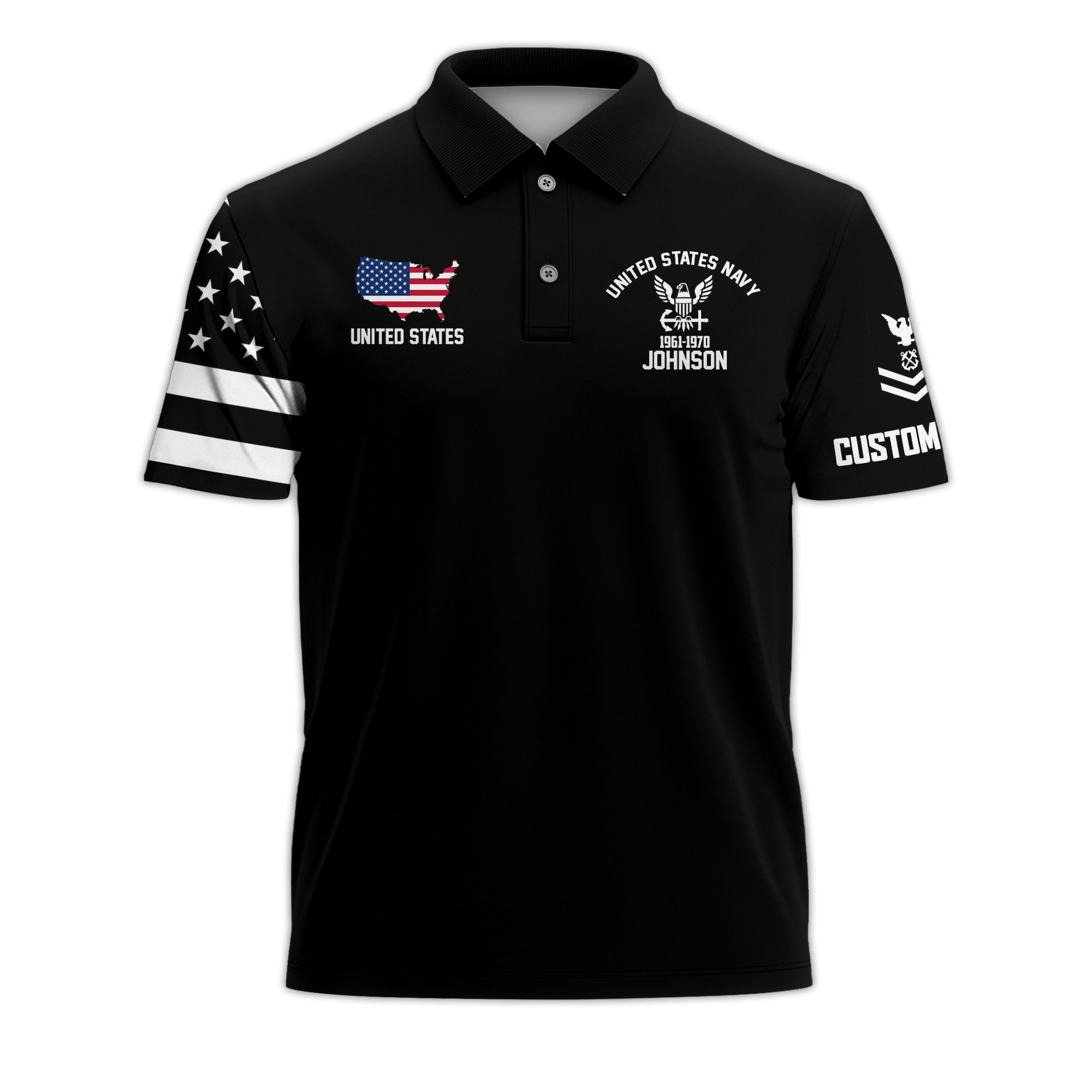Premium US Navy Custom Polo Shirt VPVC218302, Gifts For Navy Veteran, Best Gifts On Father’s Day, Independence Day, Veterans Day