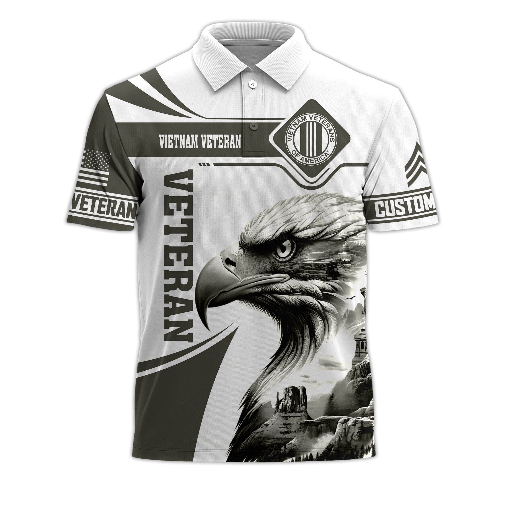 Premium Vietnam Veteran Custom Polo Shirt VPVC218506, Gifts For Vietnam Veteran, Best Gifts On Father’s Day, Independence Day, Veterans Day
